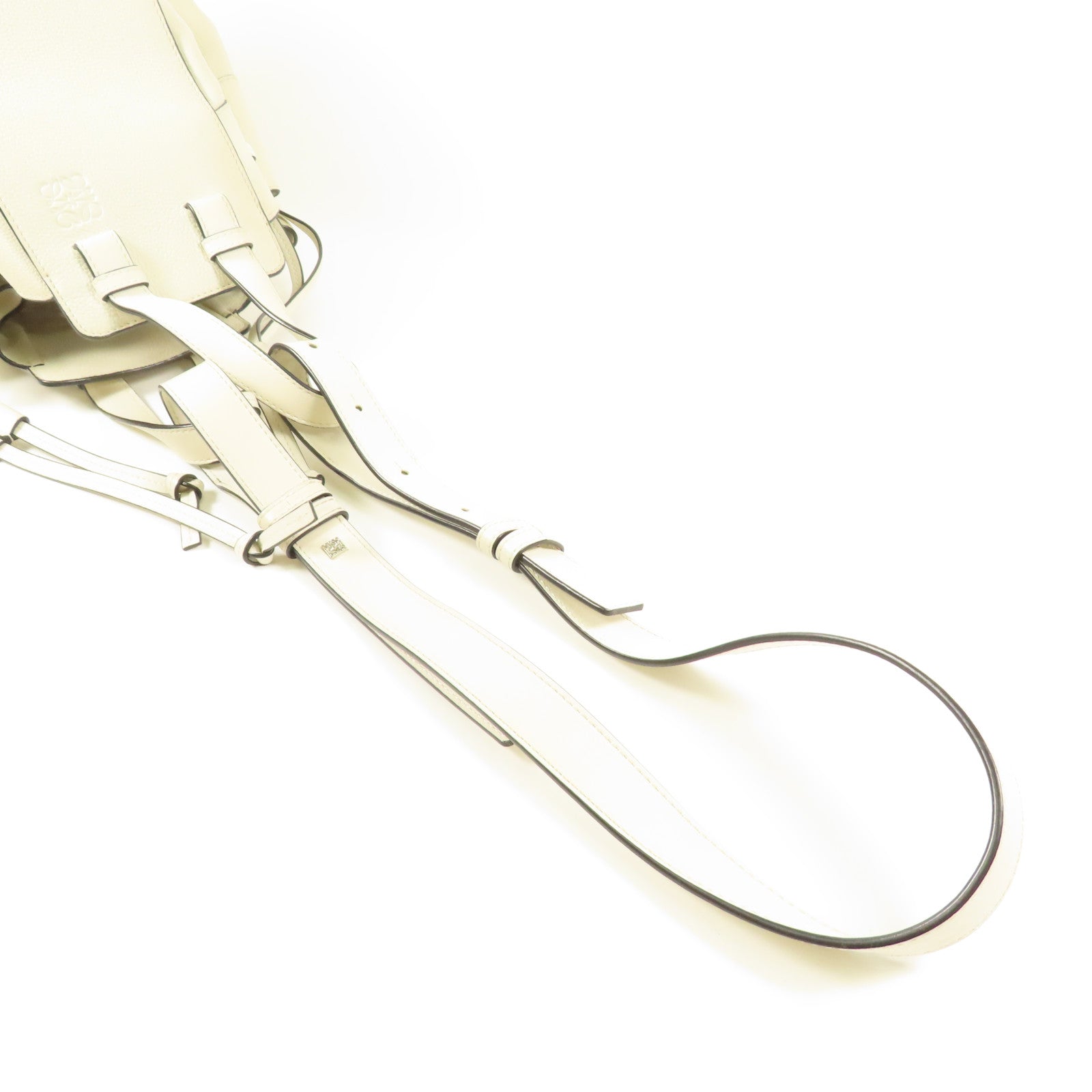 LOEWE SHW Hammock 2way Shoulder Hand Bag Calfskin Leather White