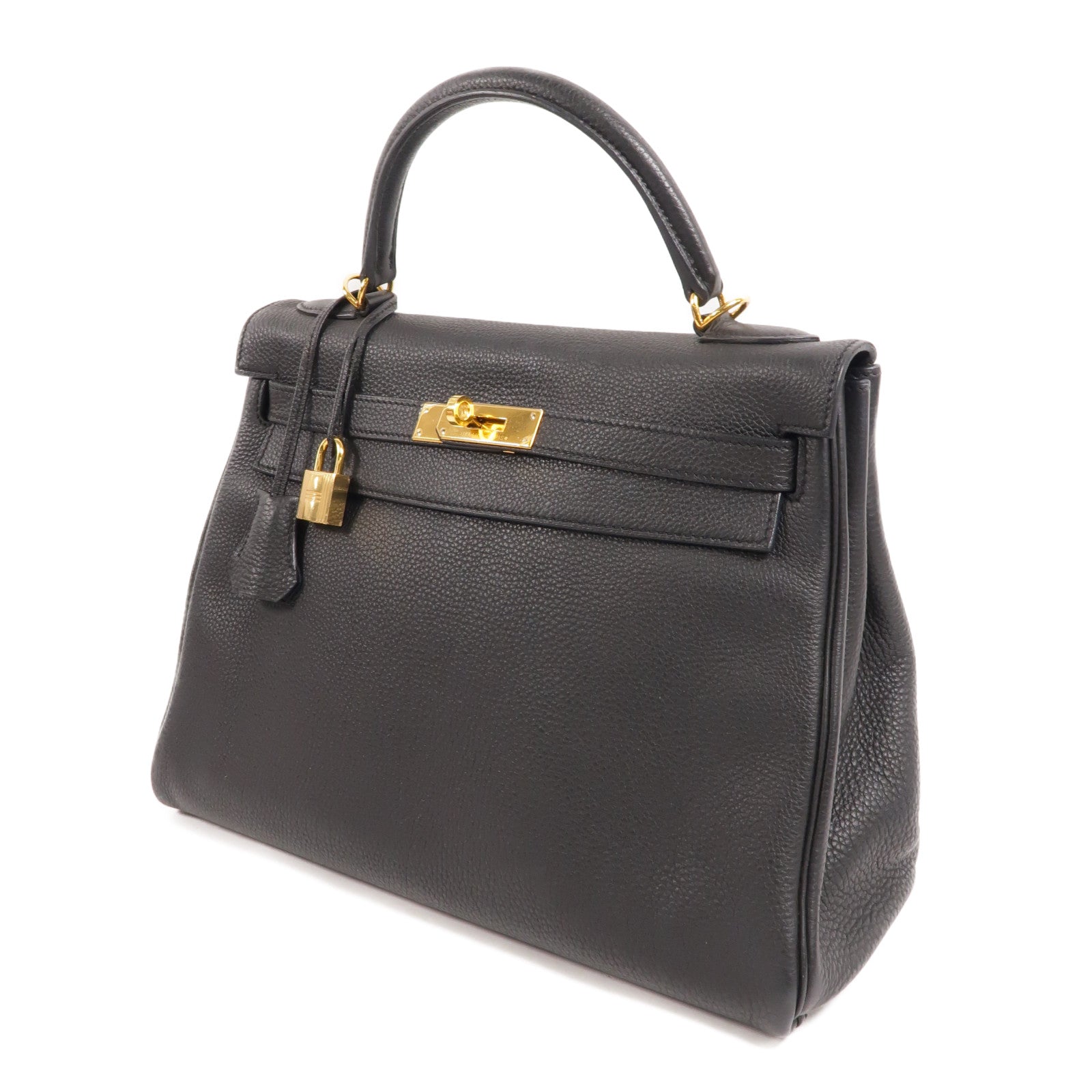HERMES Togo皮革Kelly 32手挽肩背兩用袋Noir