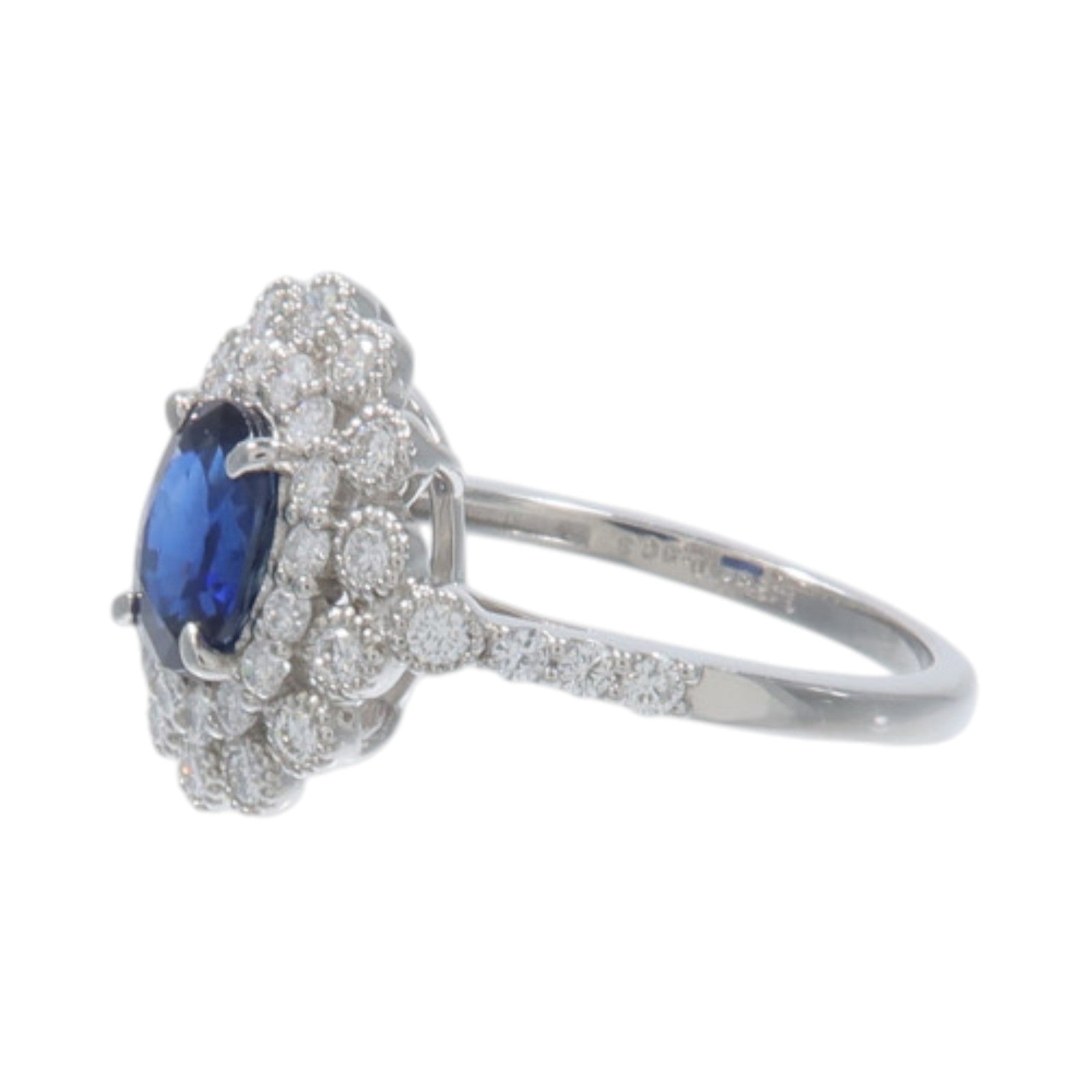 JEWELRY PT900鉑金Sapphire Diamond Ring藍寶石/鑽石戒指