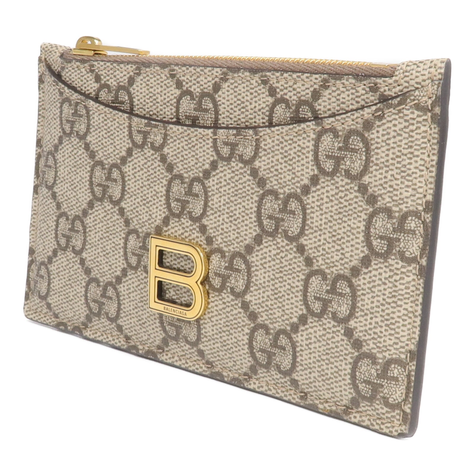 GUCCI 塗層帆布Gucci x Balenciaga Card Case金扣卡片套