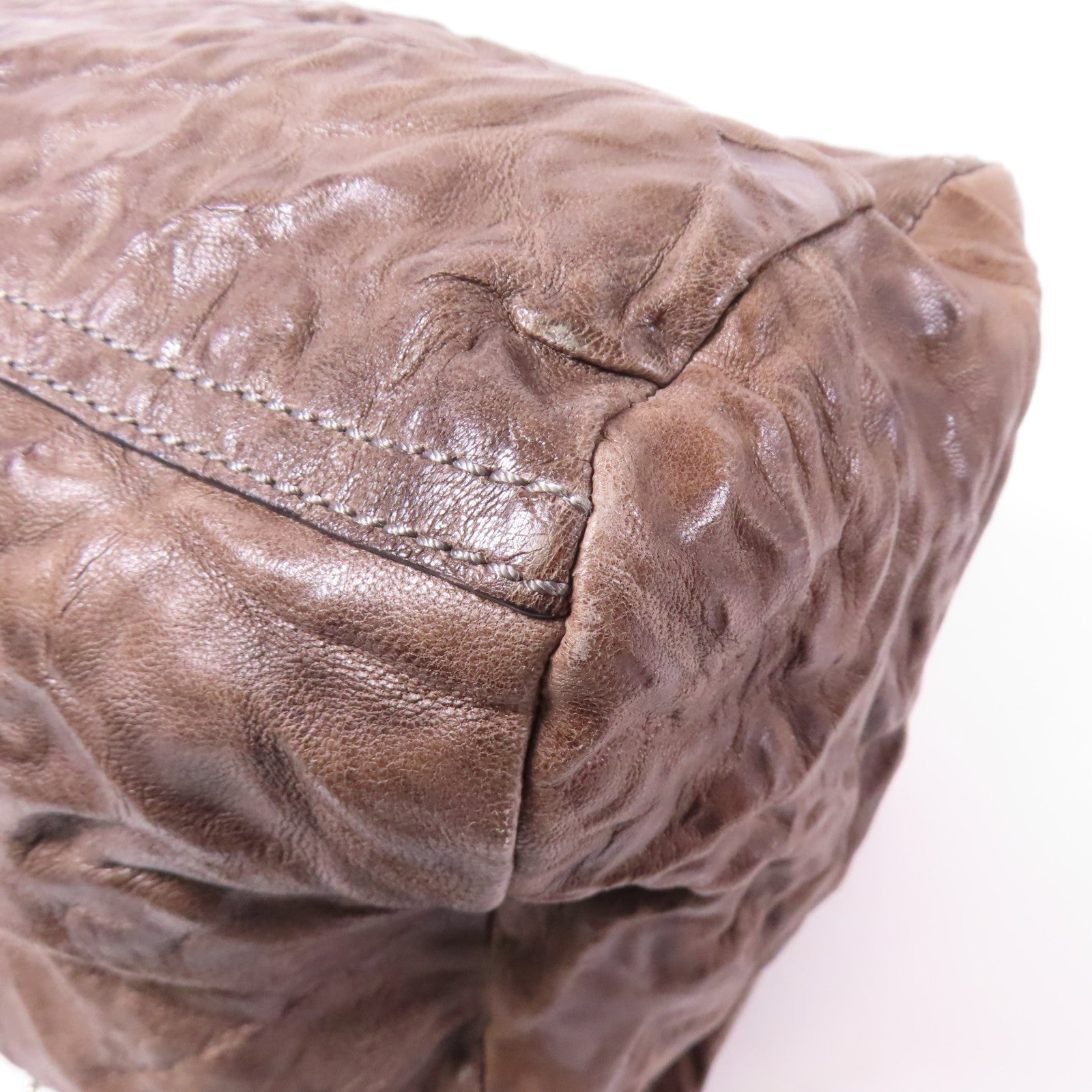 GIVENCHY SHW 2 Way Shoulder Bag Handbag Calfskin Leather Brown