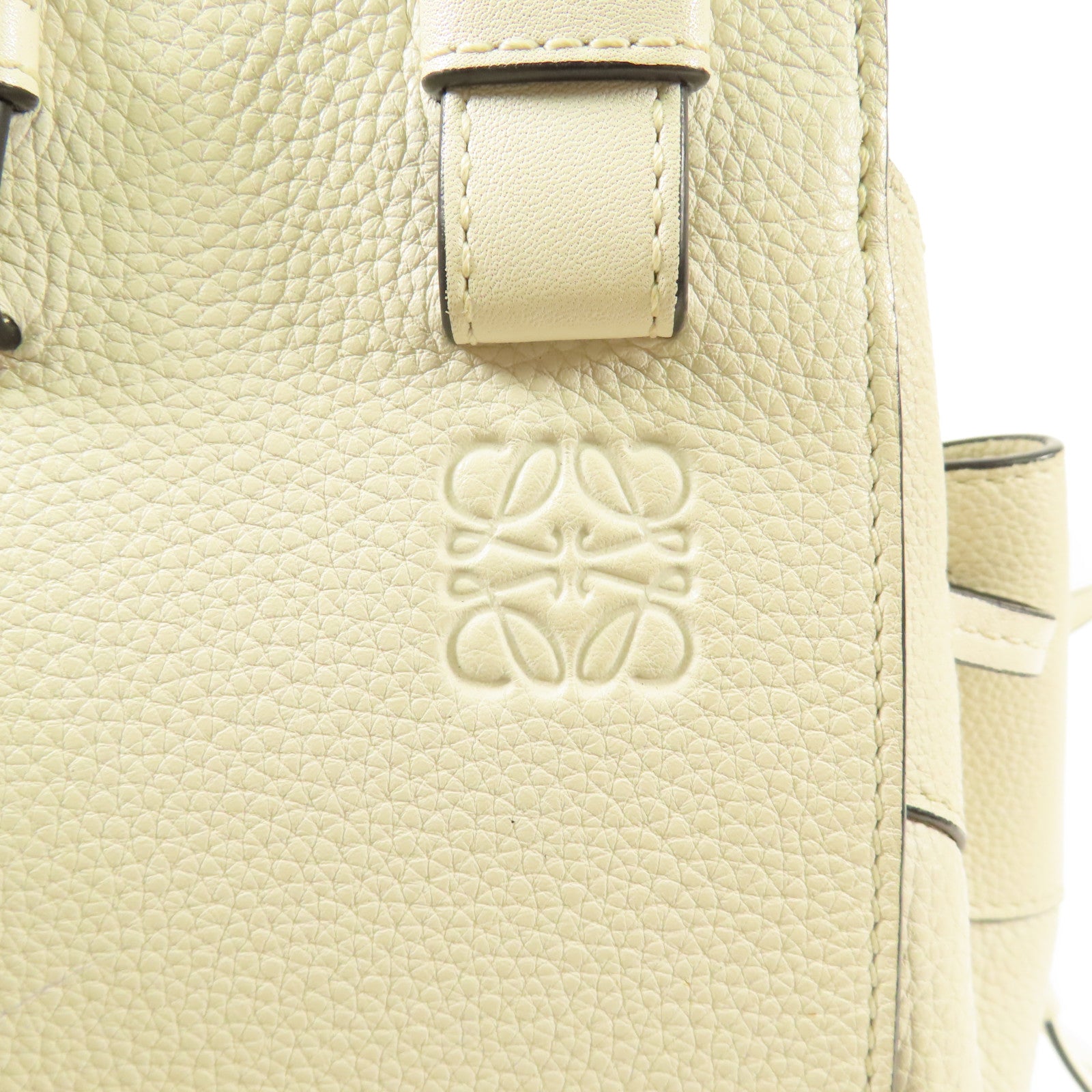 LOEWE SHW Hammock 2way Shoulder Hand Bag Calfskin Leather White