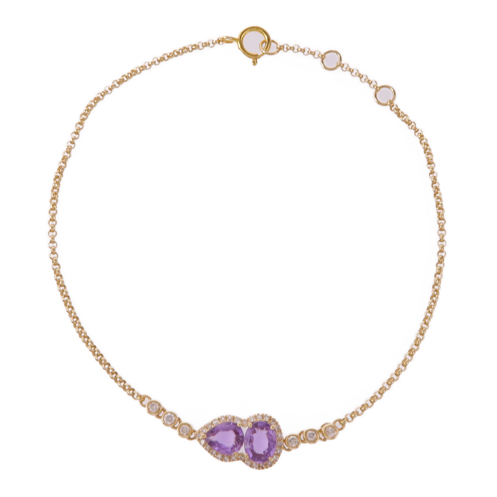 JEWELRY 18K黃金Sapphire Diamond Bracelet藍寶石/鑽石手鏈