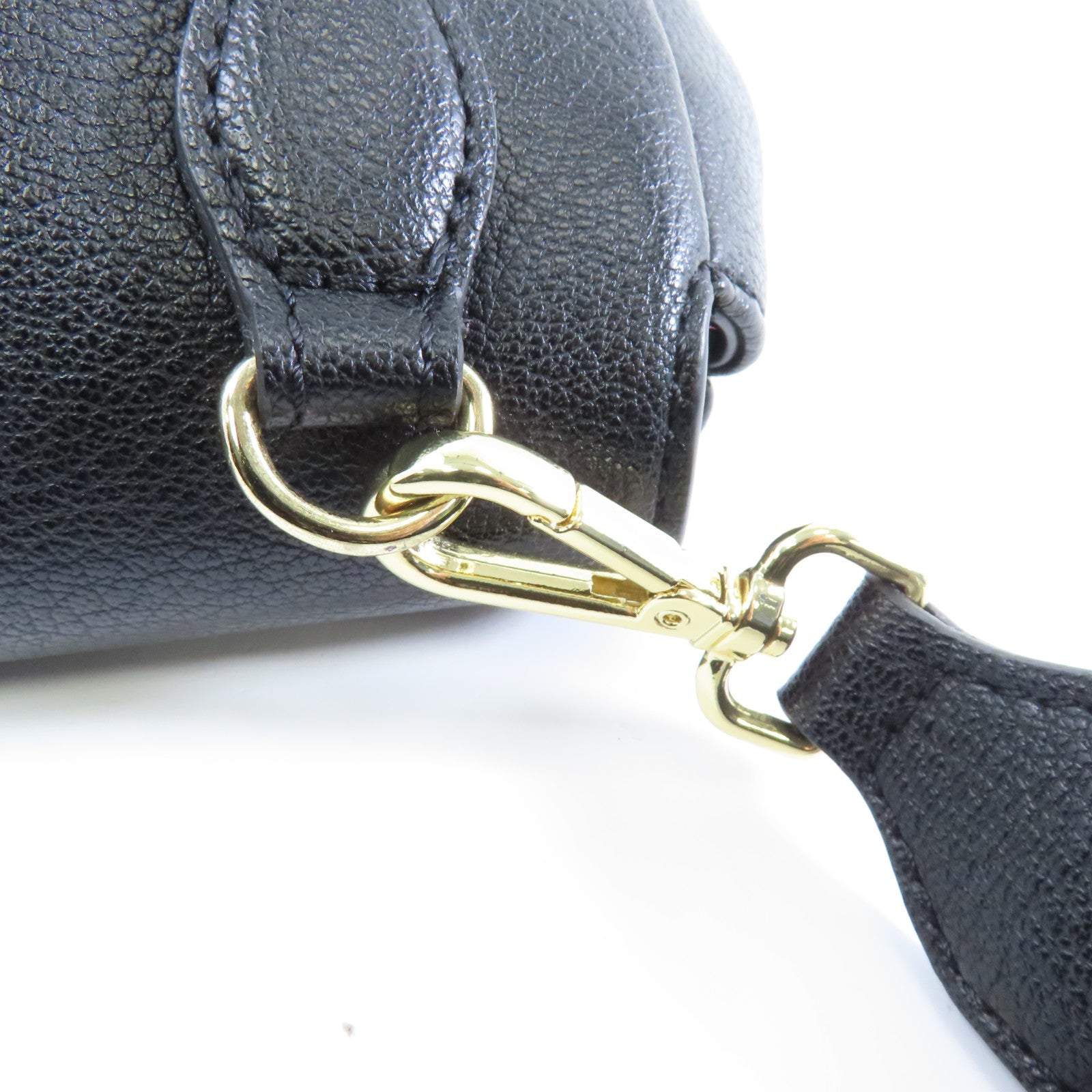 MOSCHINO 帆布/牛皮皮革Shoulder Bag金扣肩背袋黑色