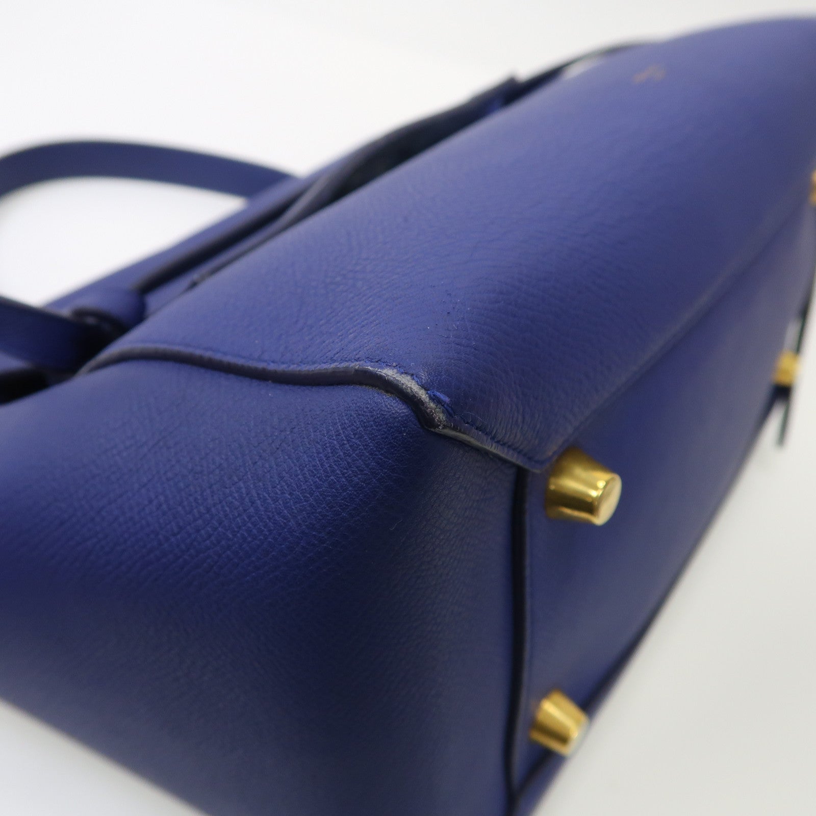 CELINE 【激減優惠】牛皮皮革Belt Bag金扣手挽肩背兩用袋藍色