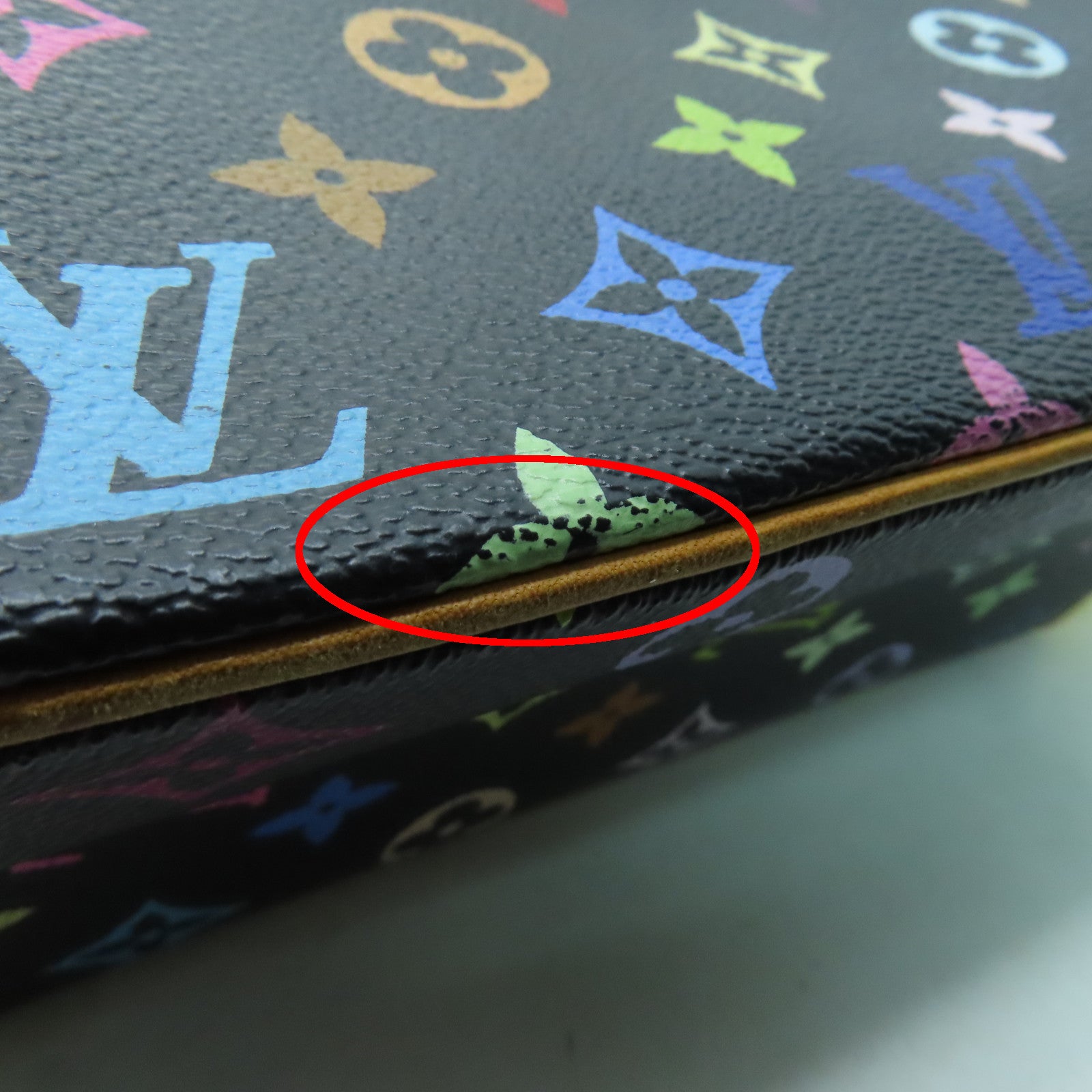 LOUIS VUITTON Monogram Multicolore Trouville Gold Buckle Hand Bag Black