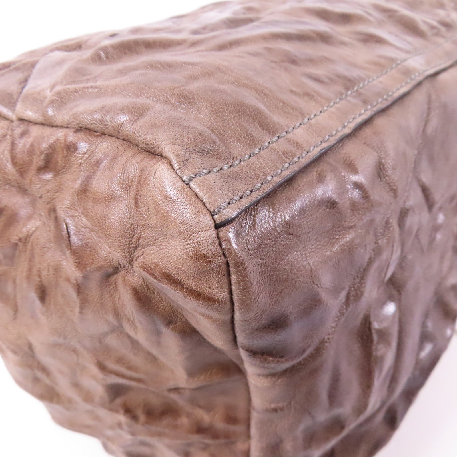 GIVENCHY SHW 2 Way Shoulder Bag Handbag Calfskin Leather Brown