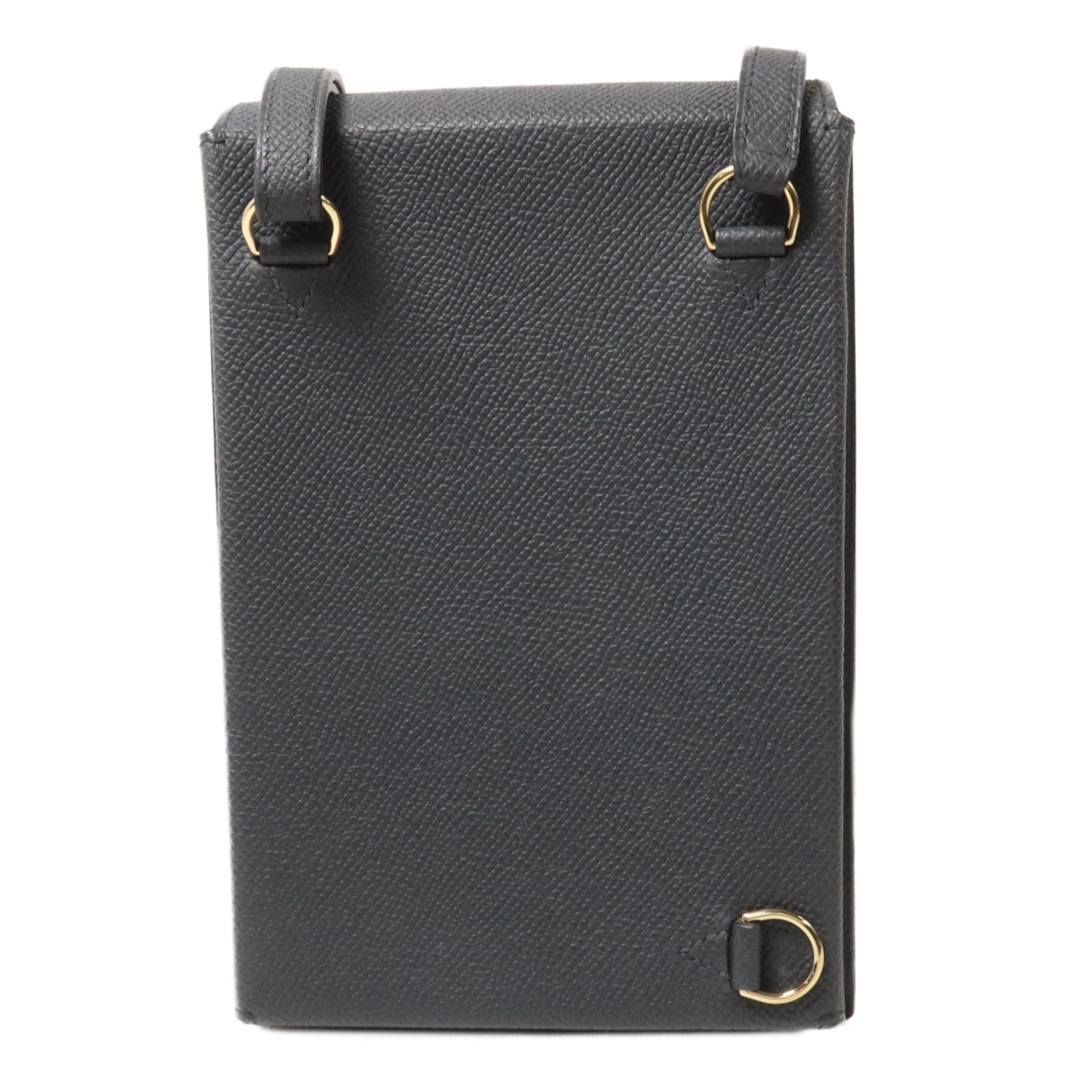 HERMES Epsom皮革Kelly Multipocket To Go Pouch肩背袋Gris Misty