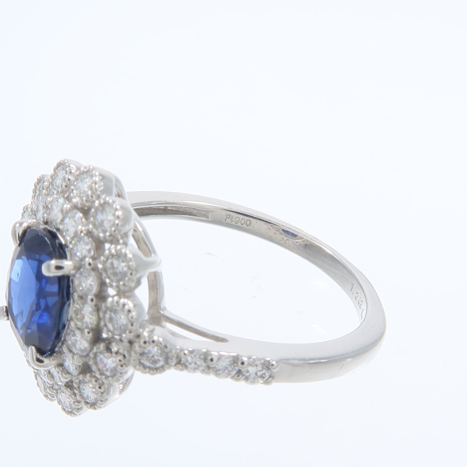 JEWELRY PT900鉑金Sapphire Diamond Ring藍寶石/鑽石戒指