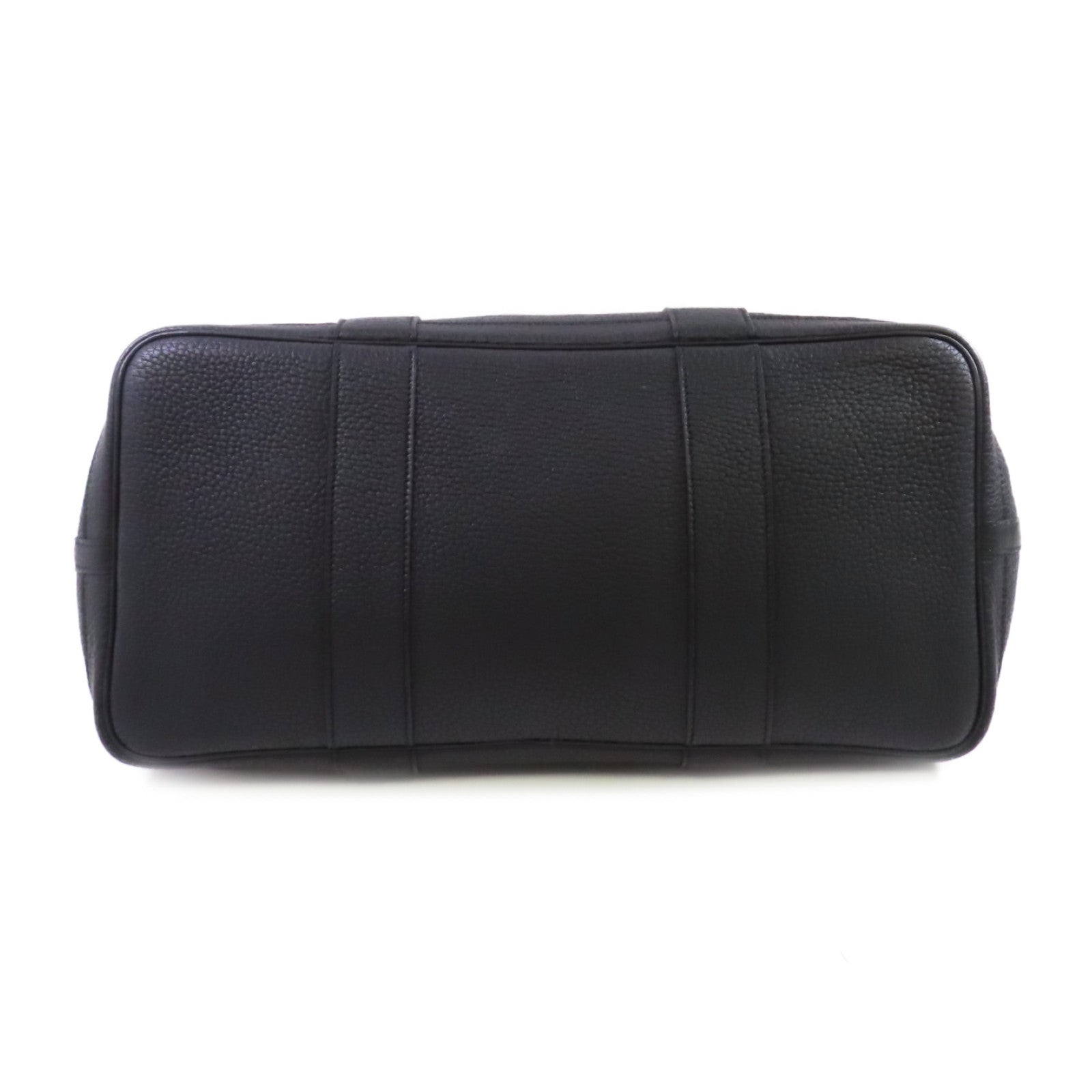 HERMES Negonda皮革Garden Party PM Tote Bag銀扣手挽袋89 Noir/黑色