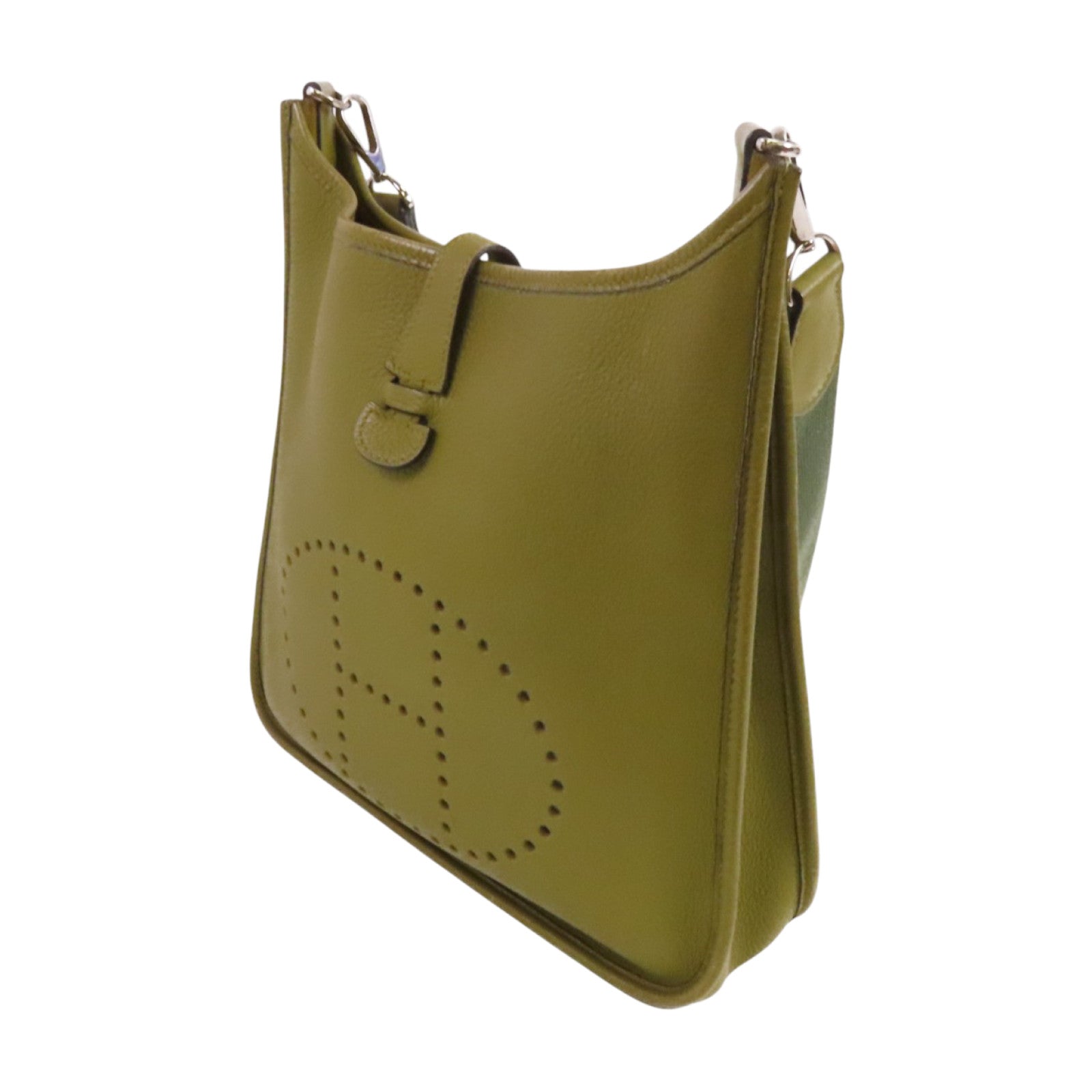 HERMES Clemence皮革Evelyne PM銀扣肩背袋
