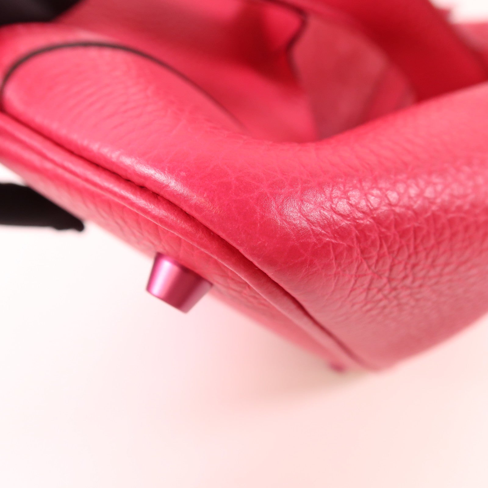 HERMES Clemence皮革Picotin PM Monochrome手挽袋Rose Mexico