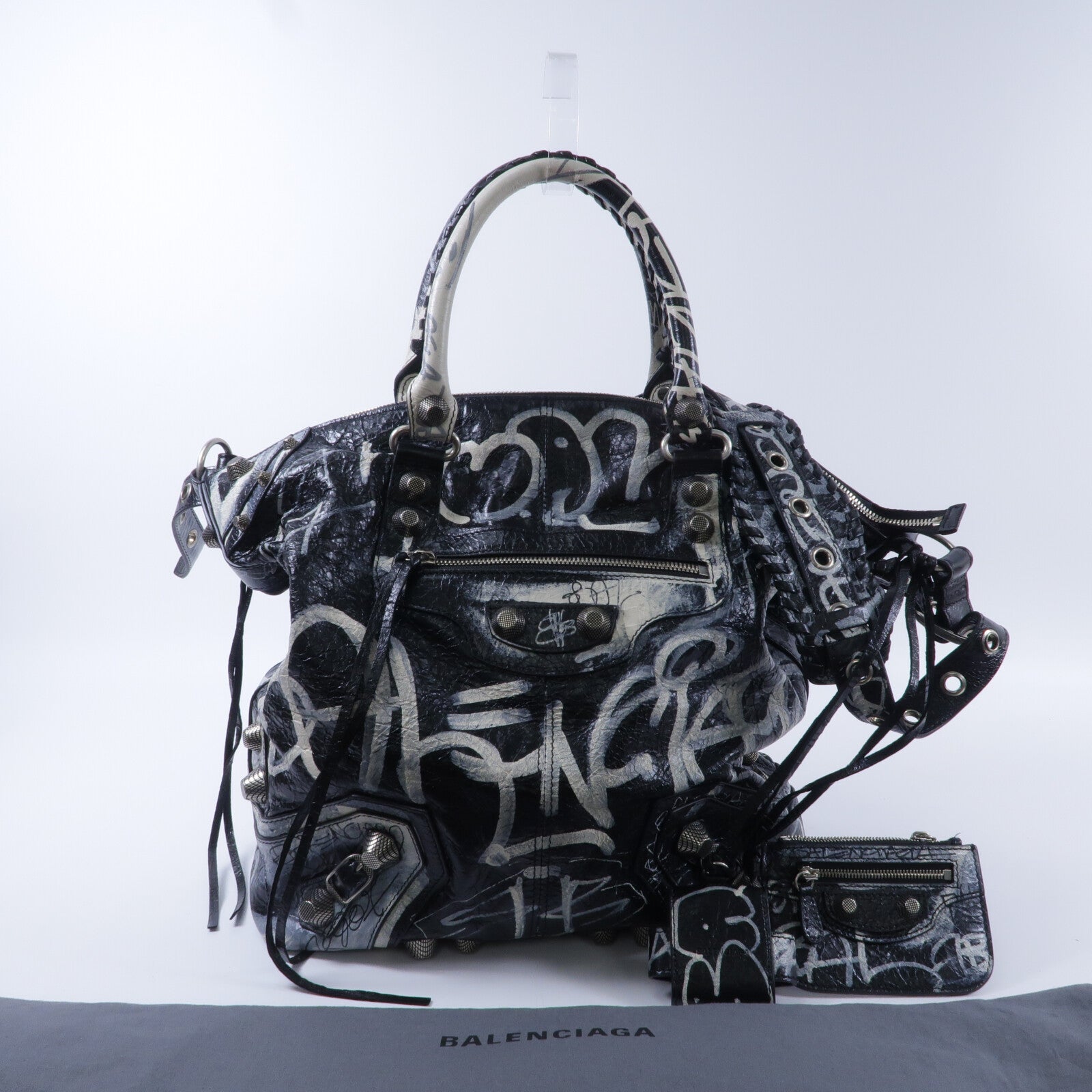 BALENCIAGA 牛皮皮革LE Cagole Graffiti Tote手挽肩背兩用袋