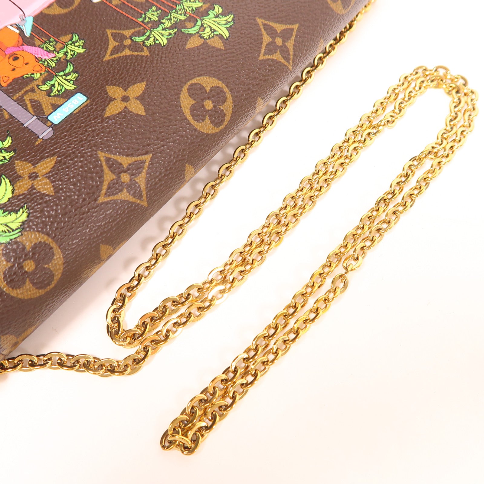 LOUIS VUITTON 【激減優惠】Monogram Hollywood Xmas Felicie Pochette金扣肩背袋