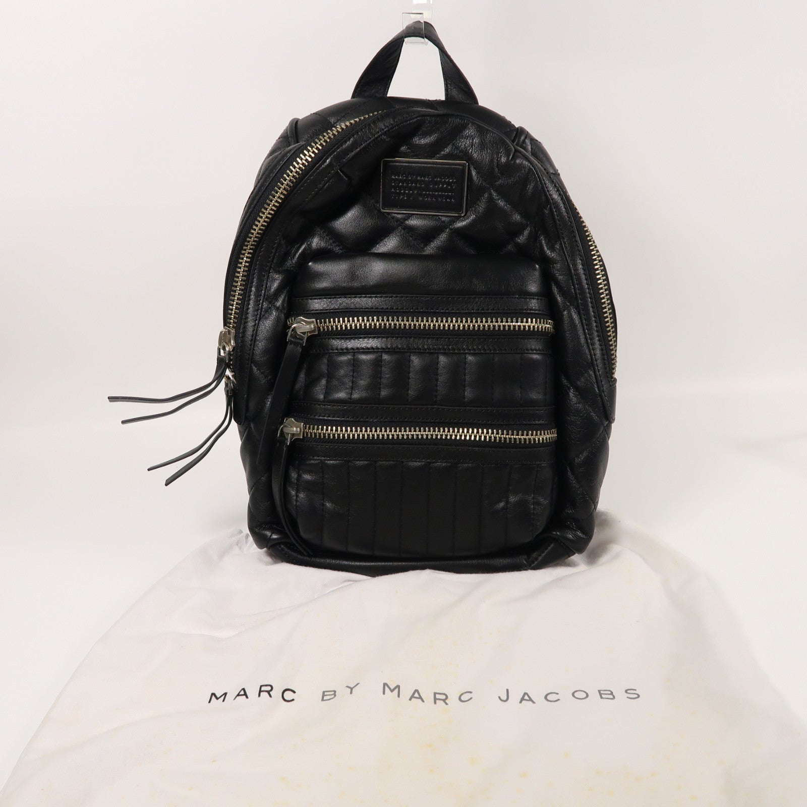 MARC BY MARC JACOBS 羊皮皮革Backpack銀扣背包黑色