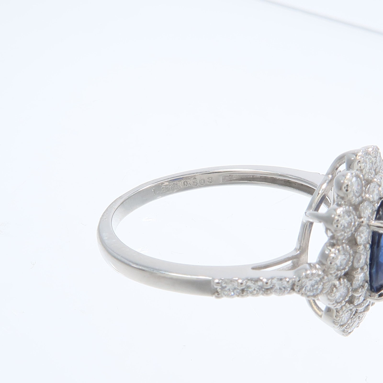 JEWELRY PT900鉑金Sapphire Diamond Ring藍寶石/鑽石戒指