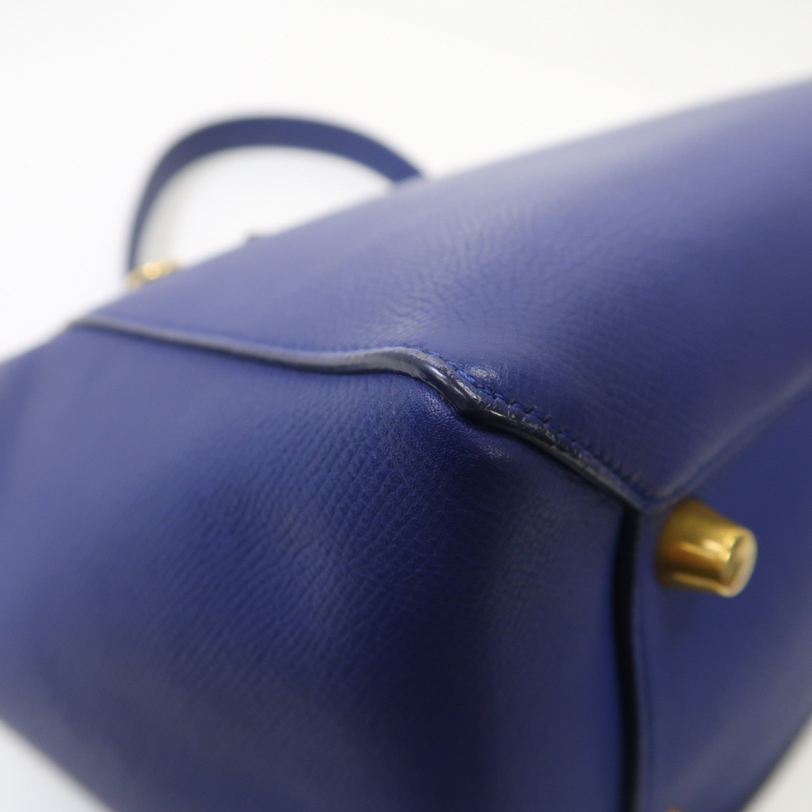 CELINE 【激減優惠】牛皮皮革Belt Bag金扣手挽肩背兩用袋藍色