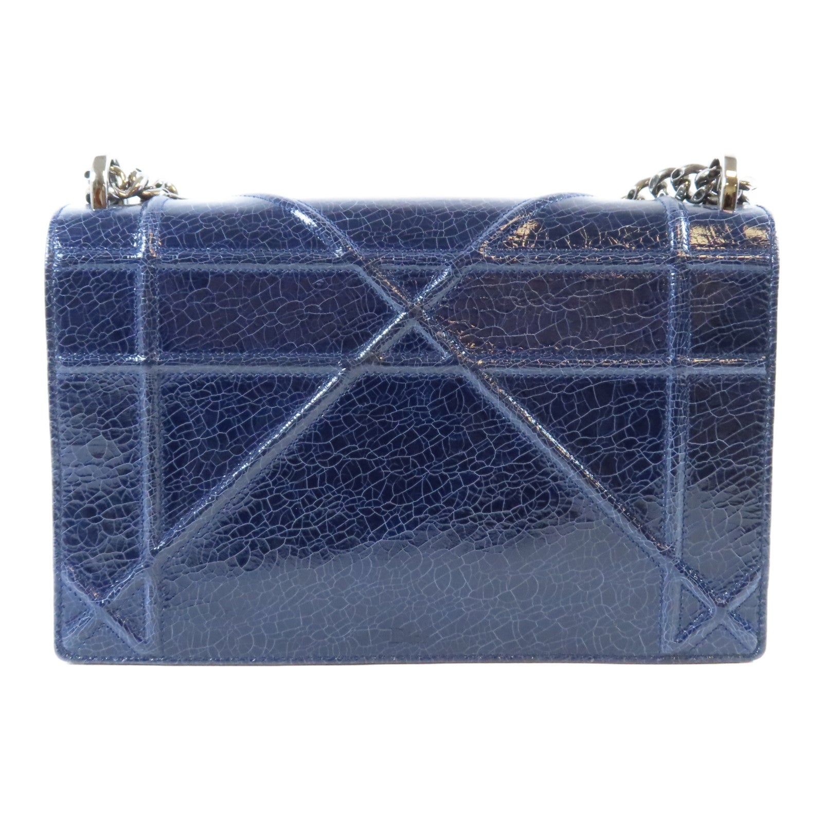 Dior **【激減優惠】牛皮皮革Chain Shoulder Bag銀扣鏈帶肩背袋深藍色