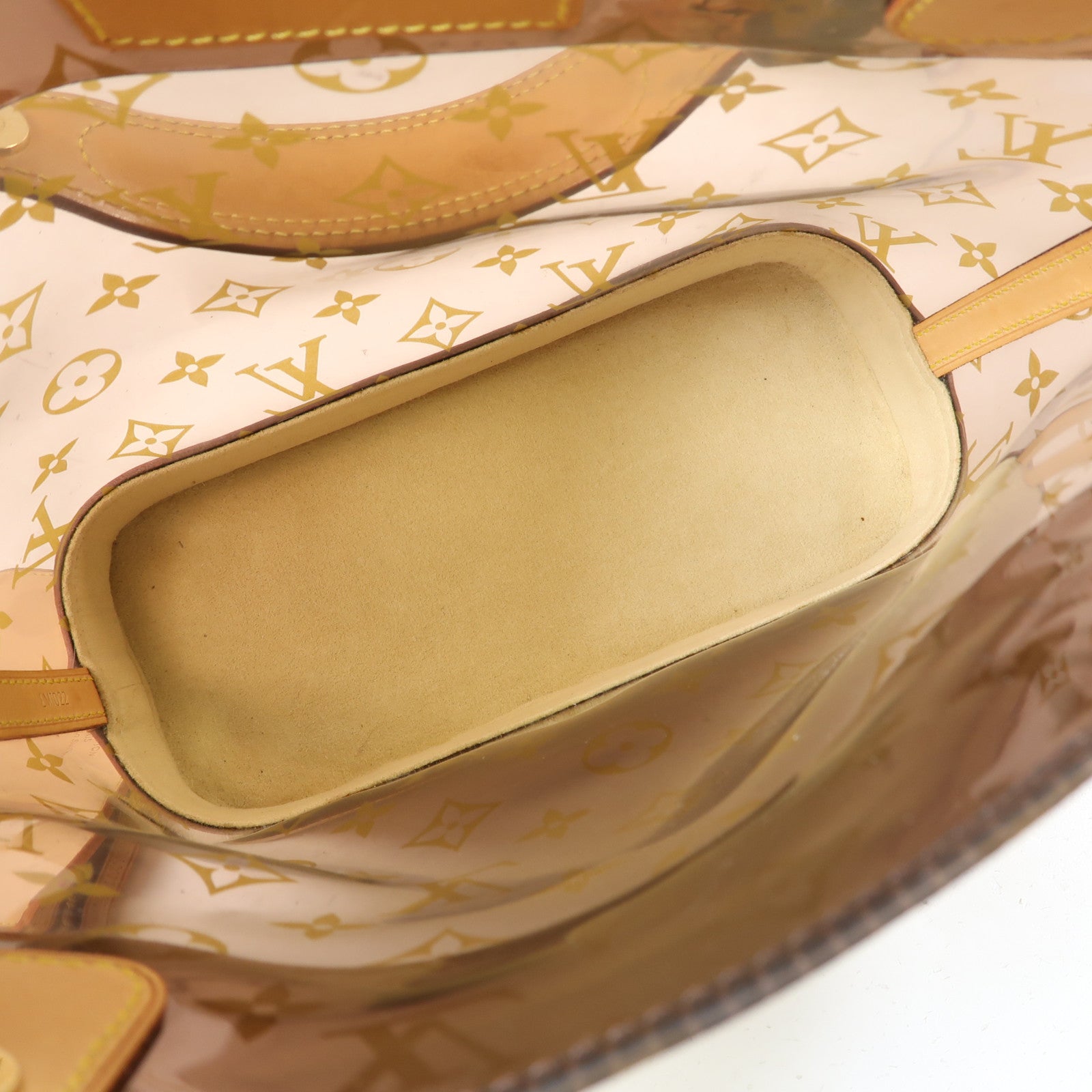 LOUIS VUITTON Monogram Vinyl Cabas Ambre PM金扣手挽袋棕色