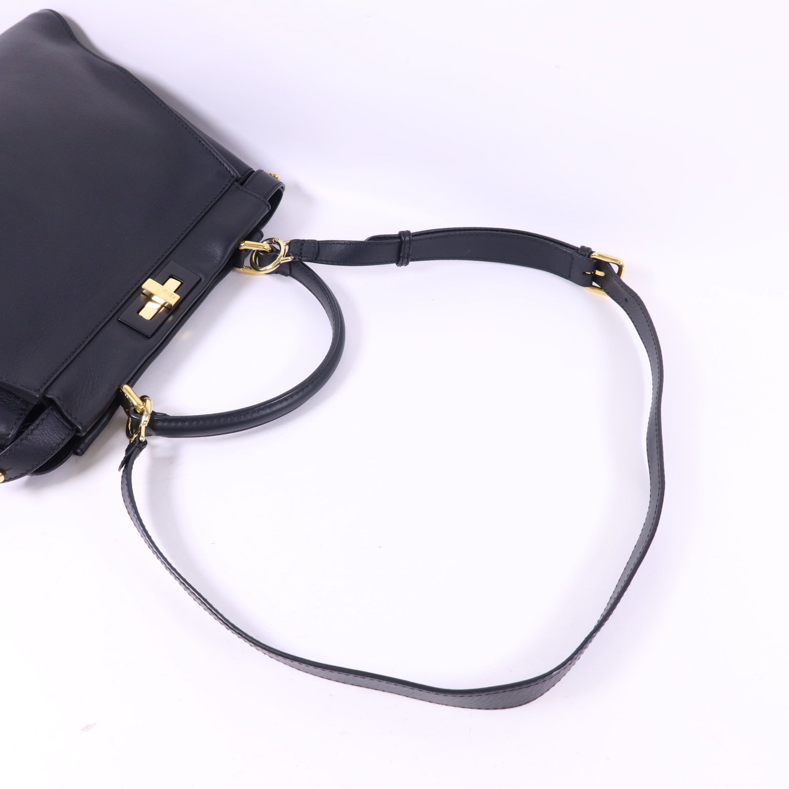 FENDI 牛皮皮革Peekaboo金扣手挽肩背兩用袋