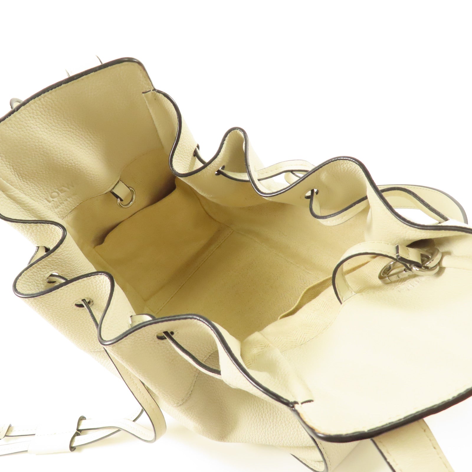 LOEWE SHW Hammock 2way Shoulder Hand Bag Calfskin Leather White