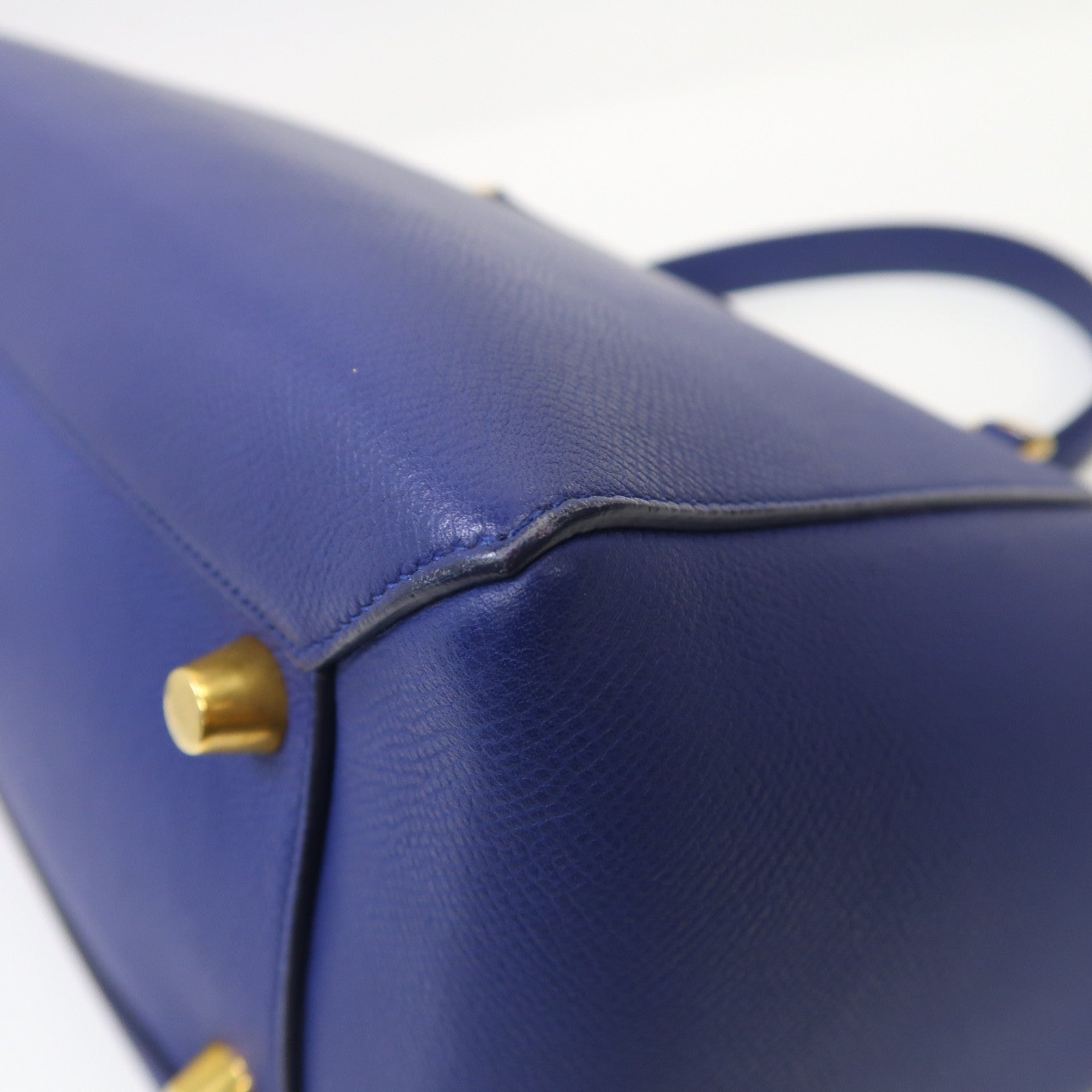 CELINE 【激減優惠】牛皮皮革Belt Bag金扣手挽肩背兩用袋藍色