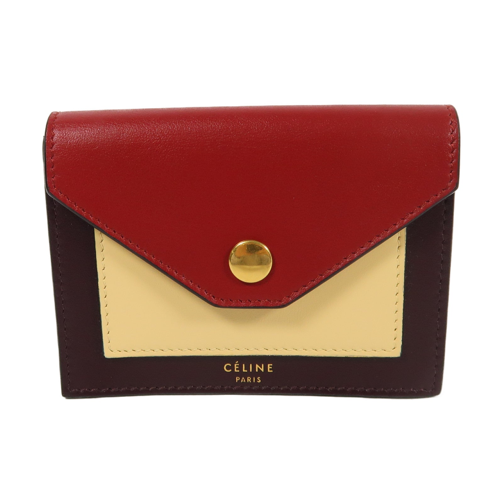 CELINE 牛皮皮革Card Case金扣卡片套紅色/黃色/啡色