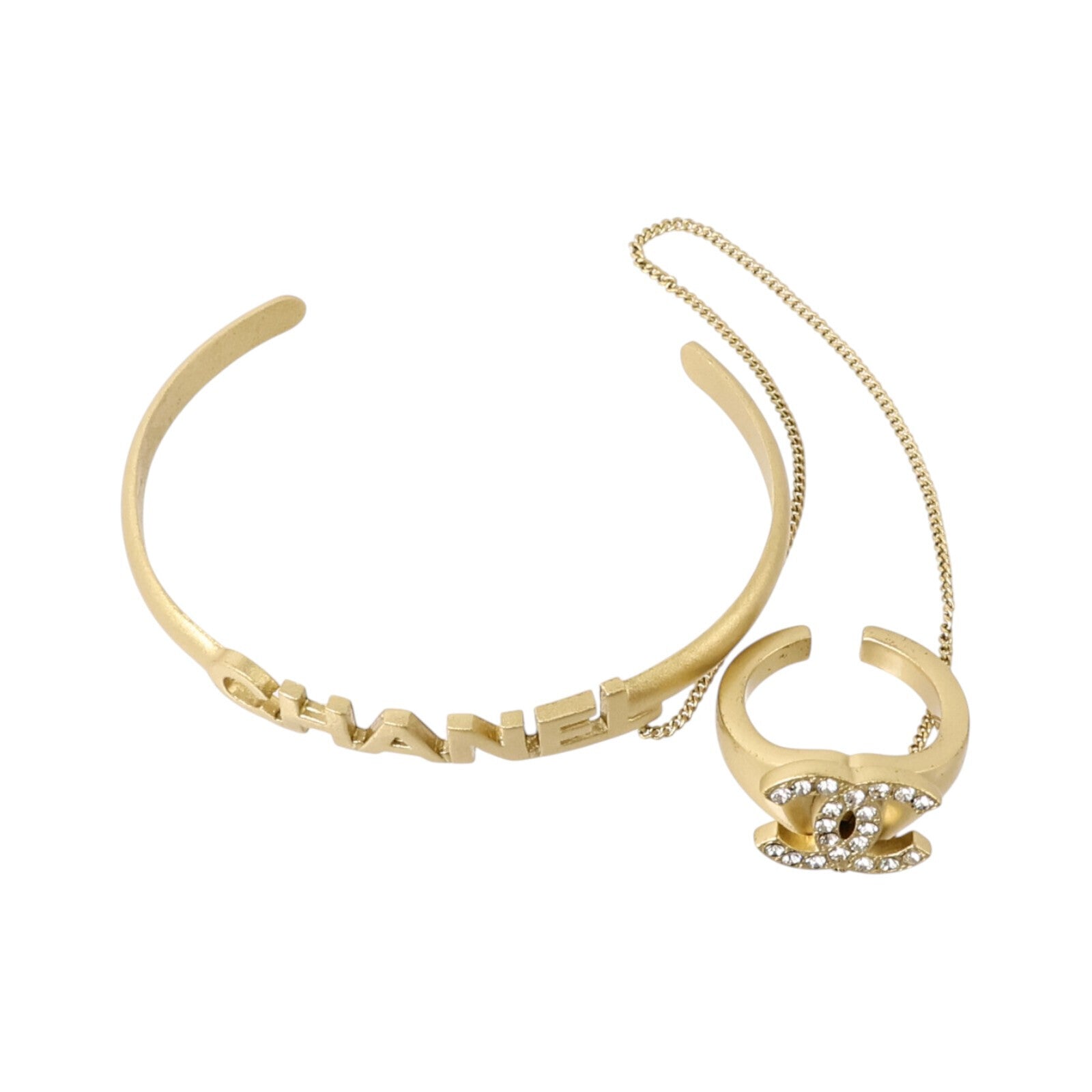 CHANEL 金属CC Chain Cuff Bracelet手鏈/戒指