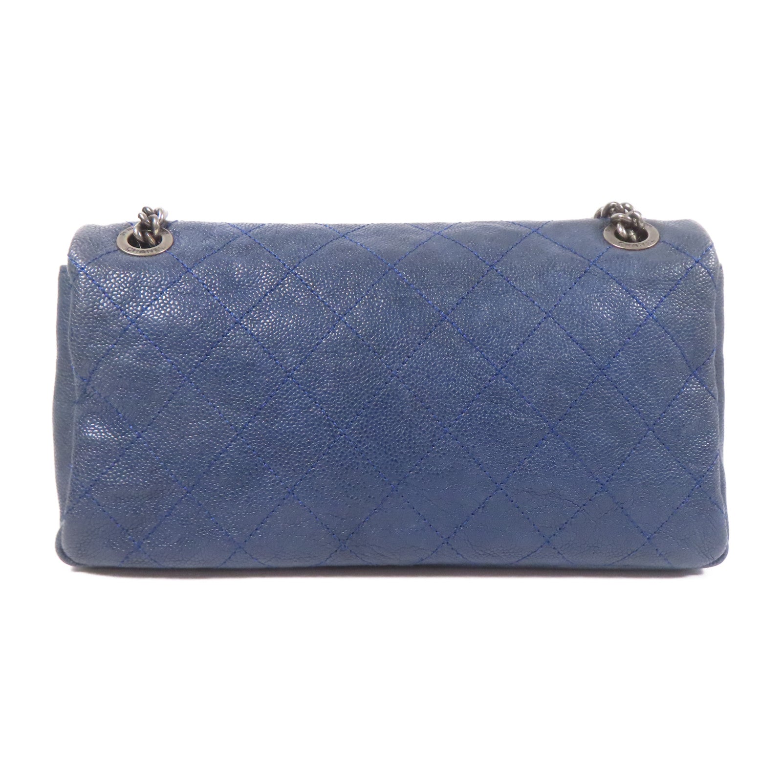 CHANEL 牛皮皮革Shoulder Bag銀扣鏈帶肩背袋