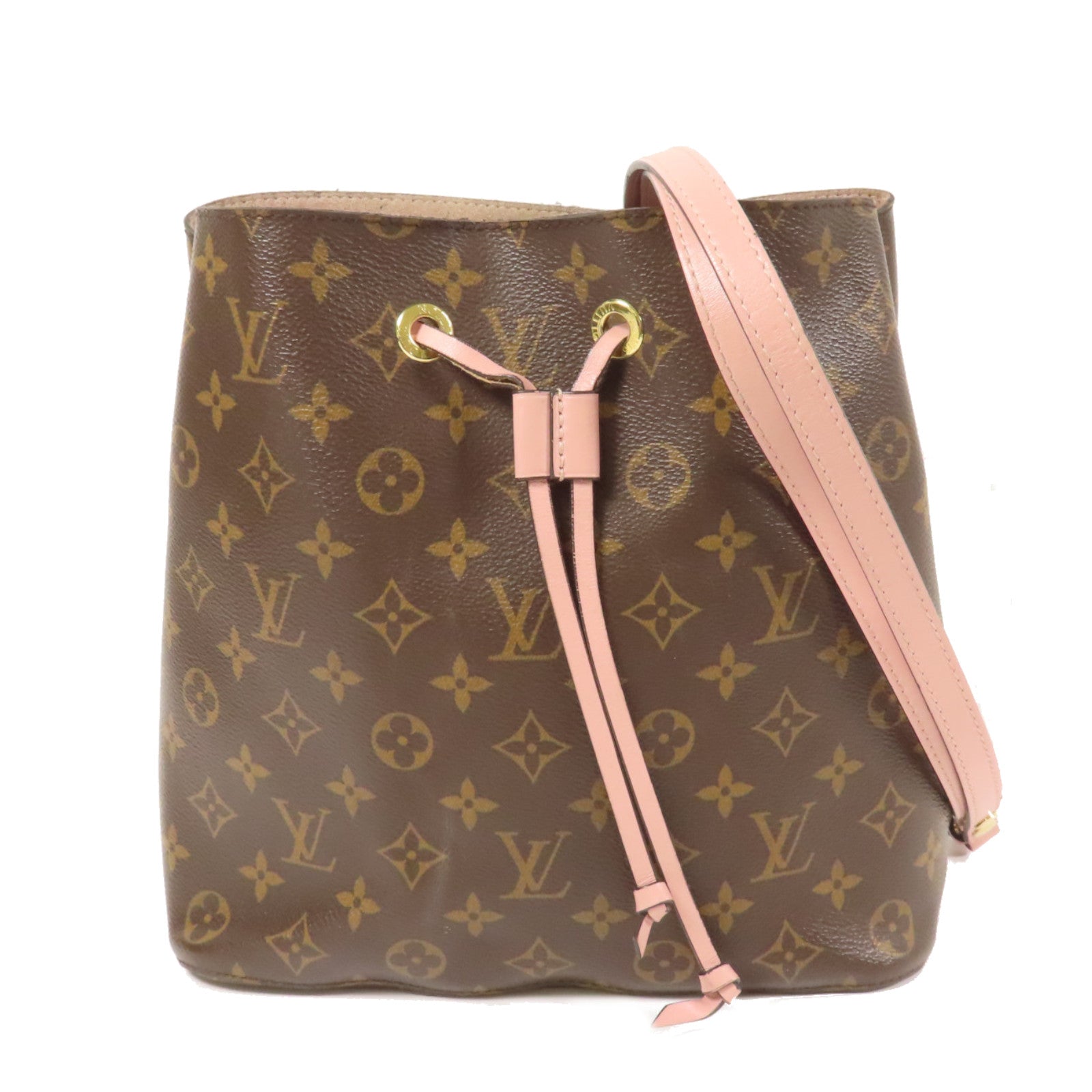 LOUIS VUITTON LV GHW Neo Noe 2way Shoulder Bag M44022 Monogram Brown Pink