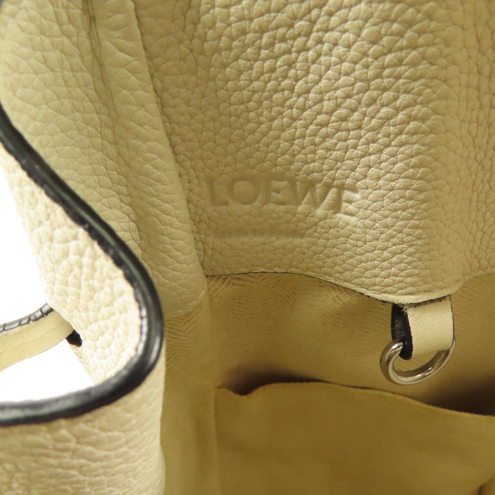 LOEWE SHW Hammock 2way Shoulder Hand Bag Calfskin Leather White