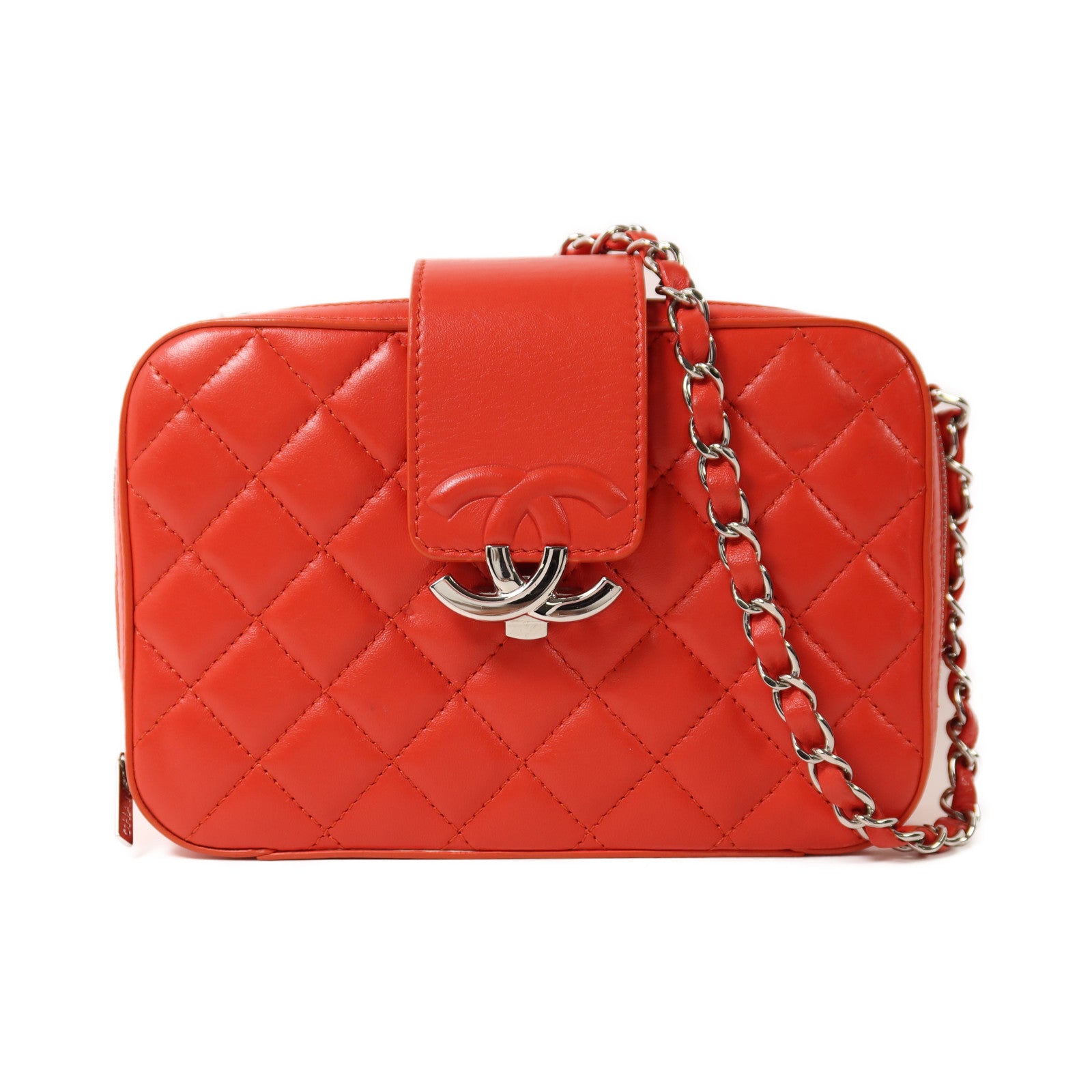 CHANEL 【激減優惠】羊皮皮革Chain Shoulder銀扣鏈帶肩背袋