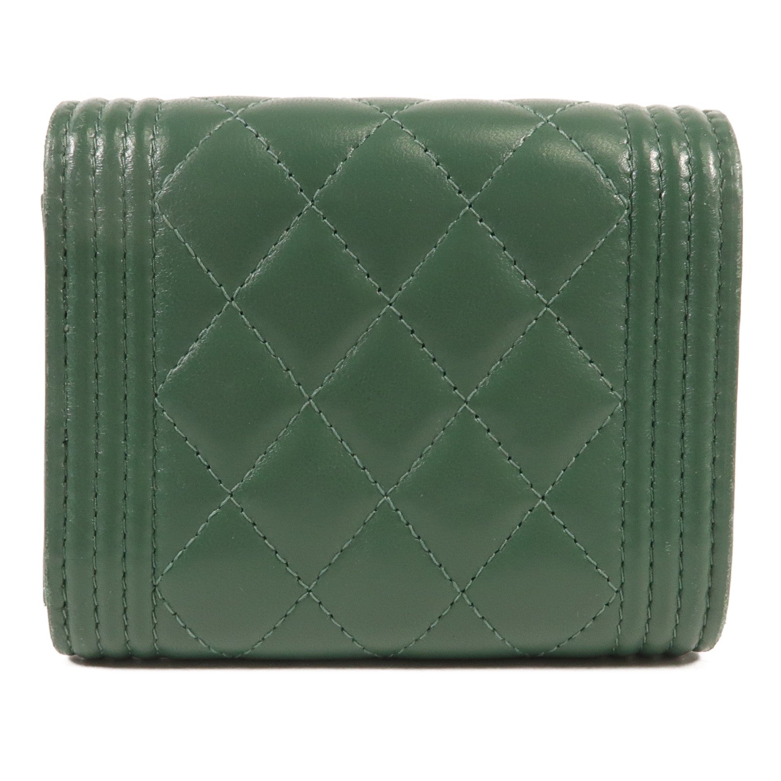 CHANEL 【激減優惠】羊皮皮革Boy Chanel Three-fold Wallet金扣錢包