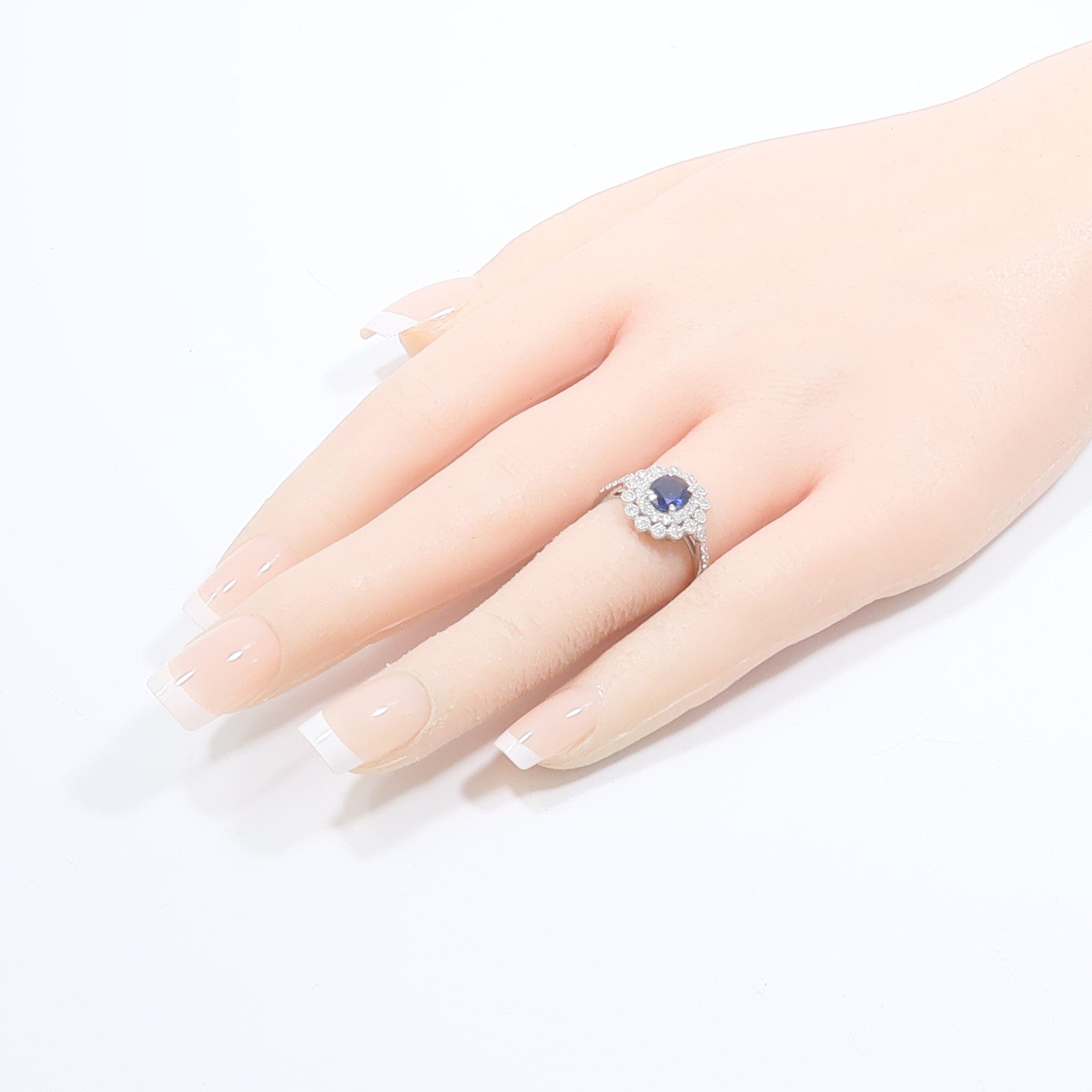 JEWELRY PT900鉑金Sapphire Diamond Ring藍寶石/鑽石戒指