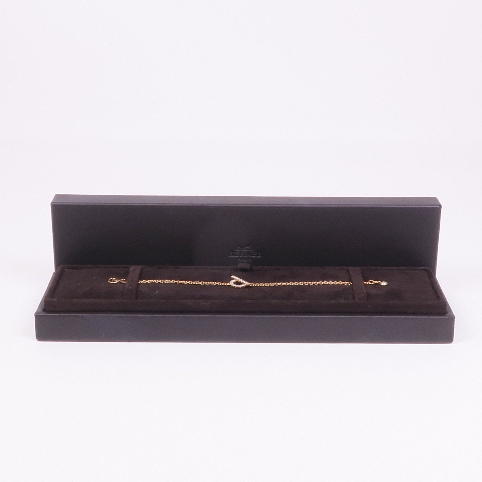 HERMES 18K玫瑰金Finesse Bracelet鑽石手鏈