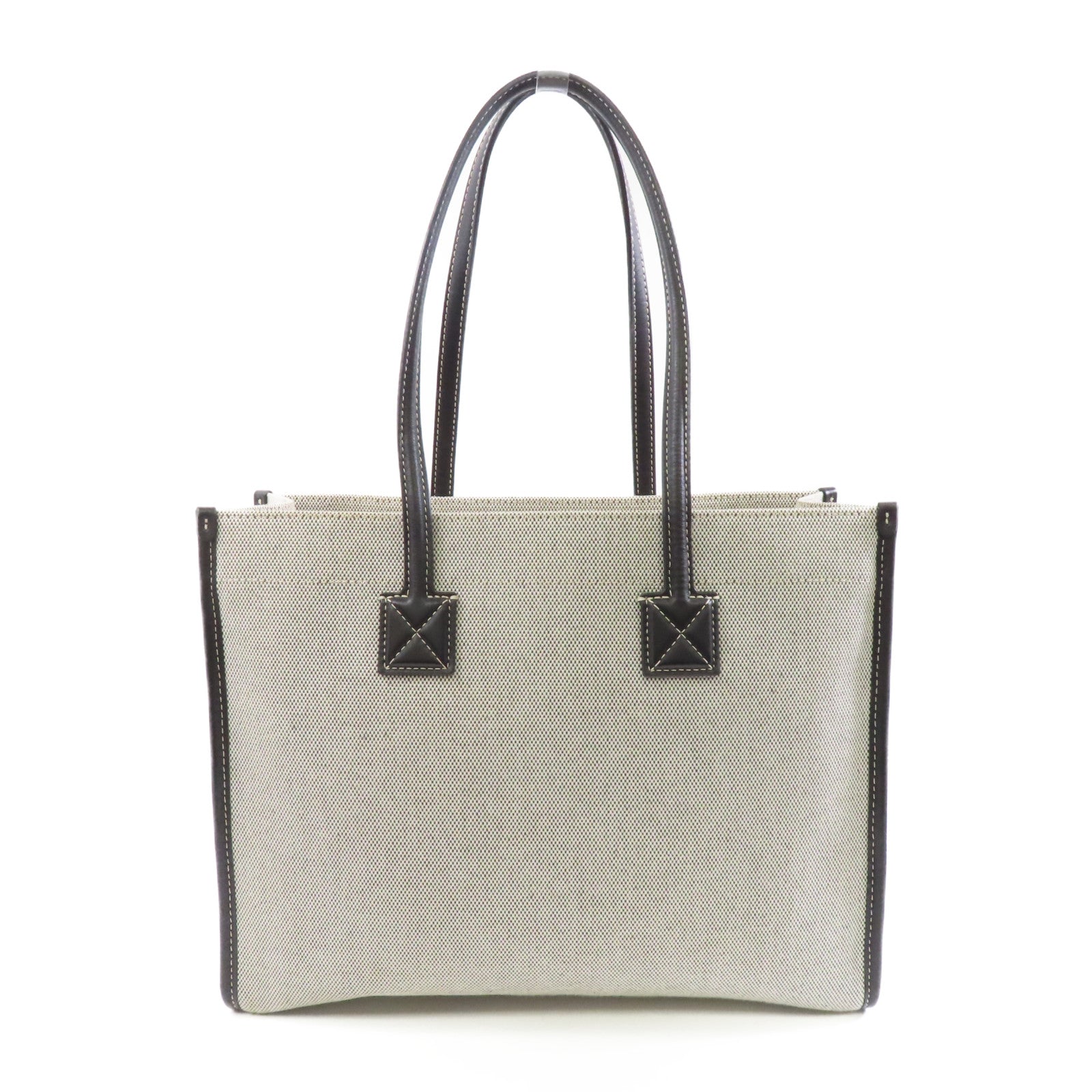 BURBERRY 帆布/皮革Freya Tote Bag金扣手挽袋/肩背袋黑色