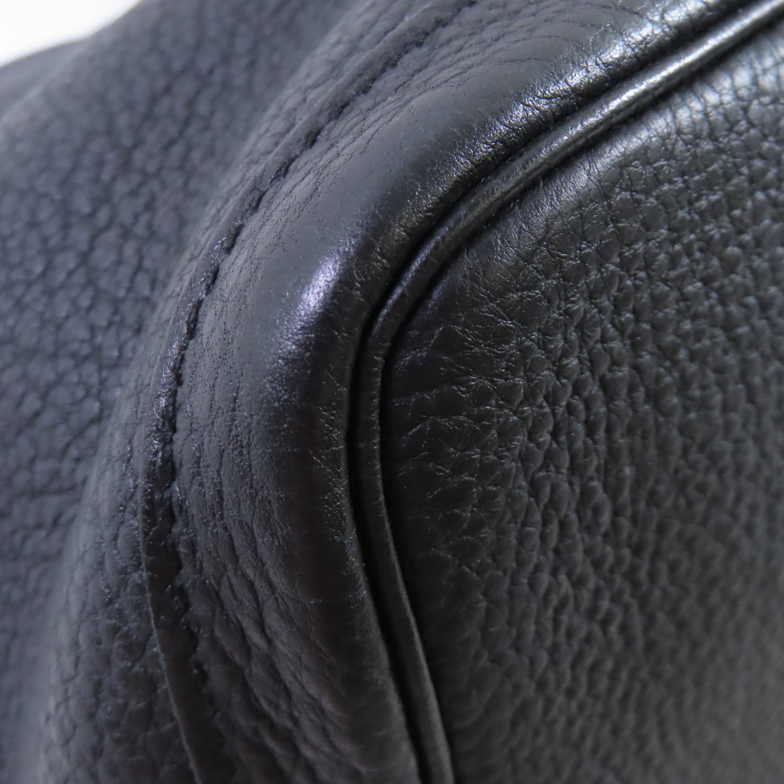 HERMES Negonda皮革Garden Party PM Tote Bag銀扣手挽袋89 Noir/黑色