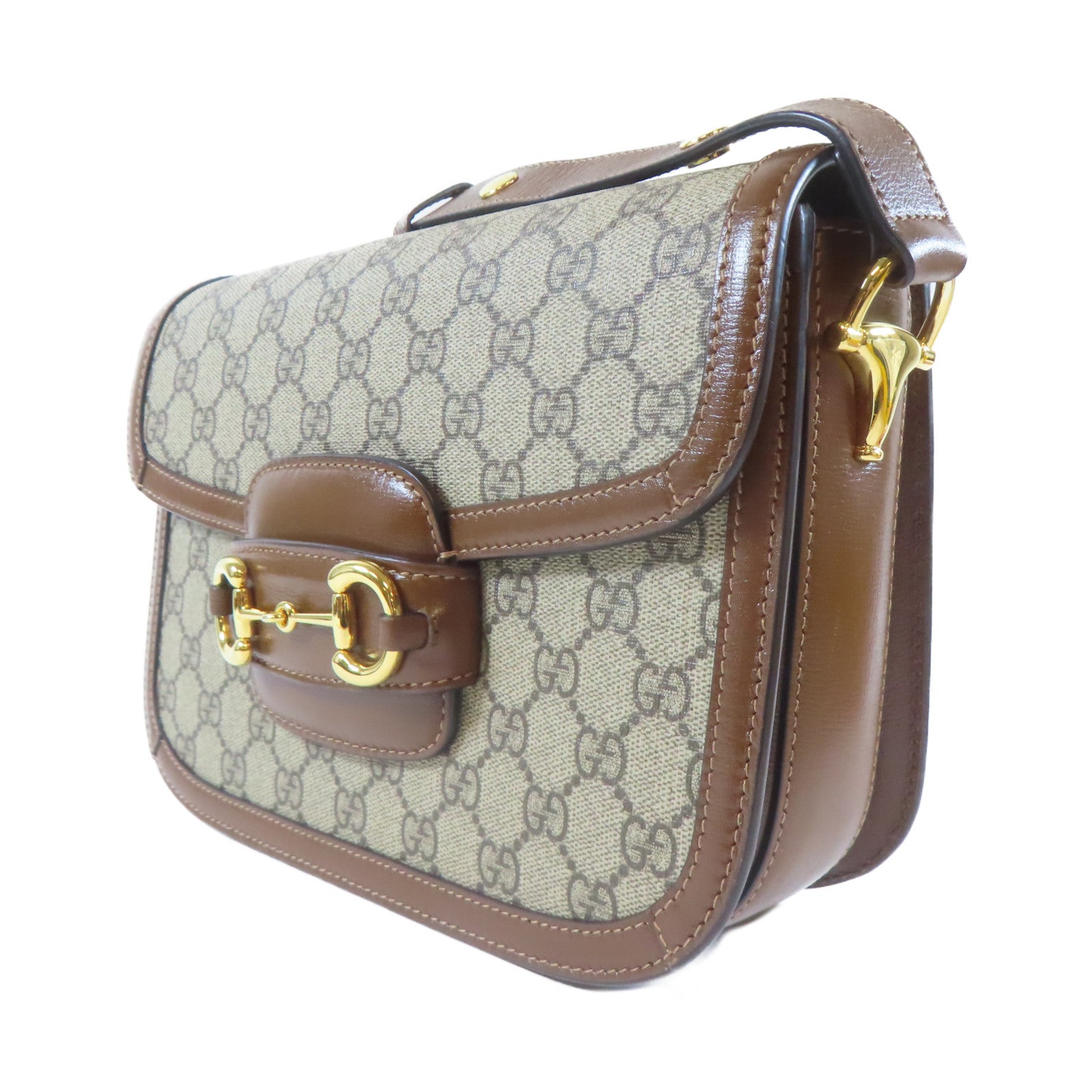 GUCCI 牛皮皮革Shoulder Bag金扣肩背袋啡色