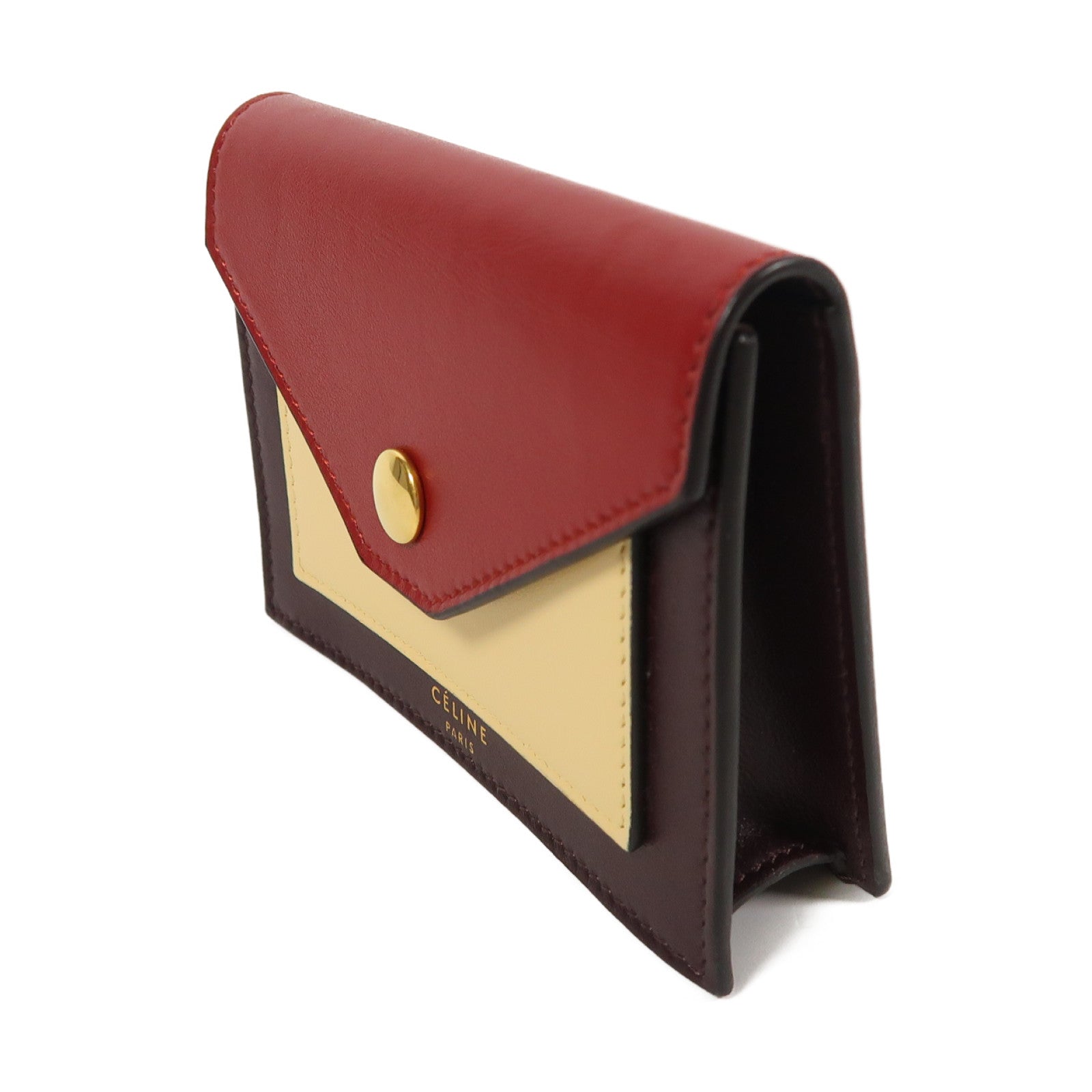 CELINE 牛皮皮革Card Case金扣卡片套紅色/黃色/啡色