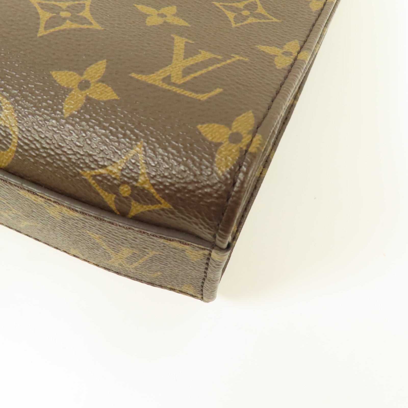 LOUIS VUITTON Monogram Sac Plat BB金扣手挽肩背兩用袋棕色