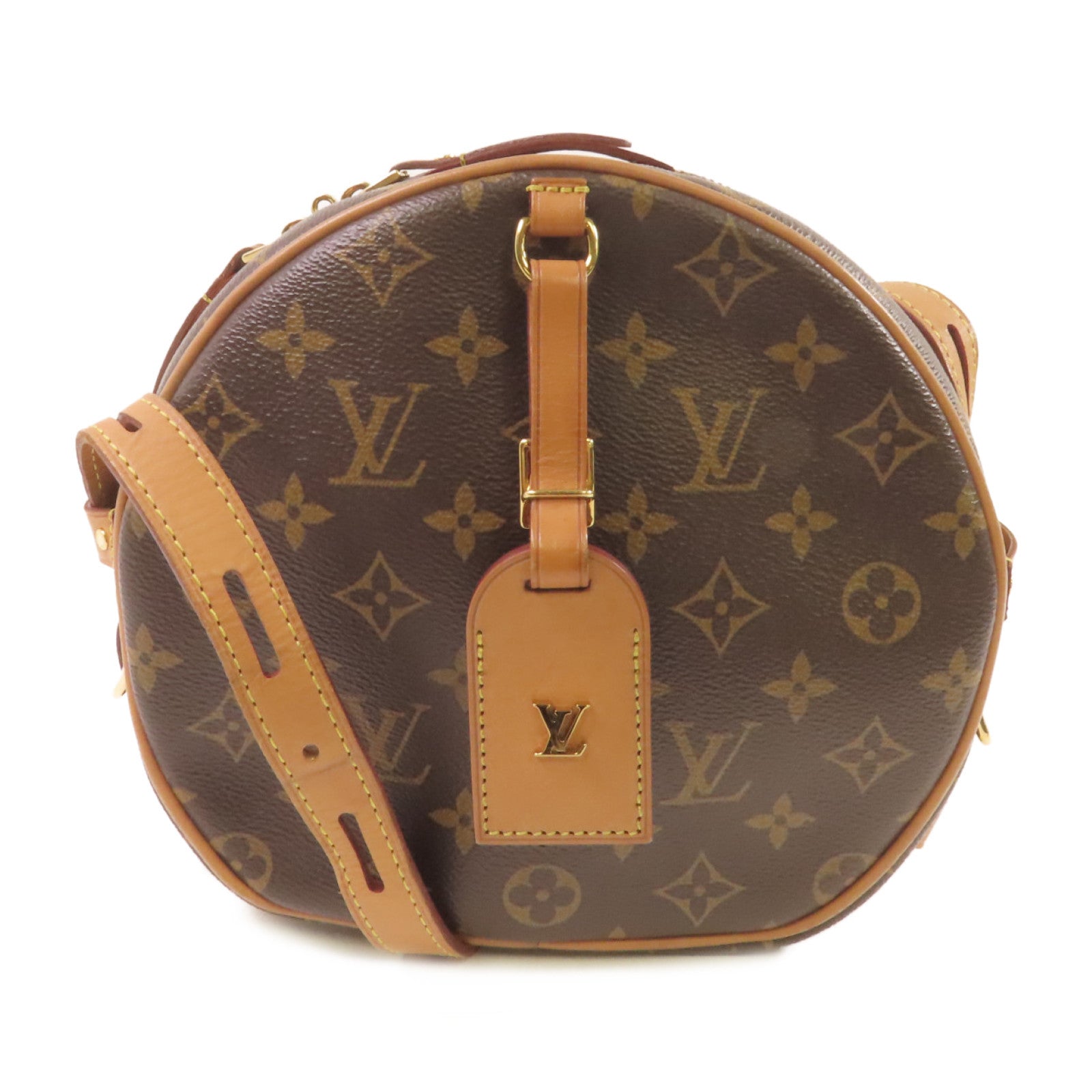LOUIS VUITTON Monogram Boite Chapeau Souple MM Shoulder Bag金扣肩背袋啡色