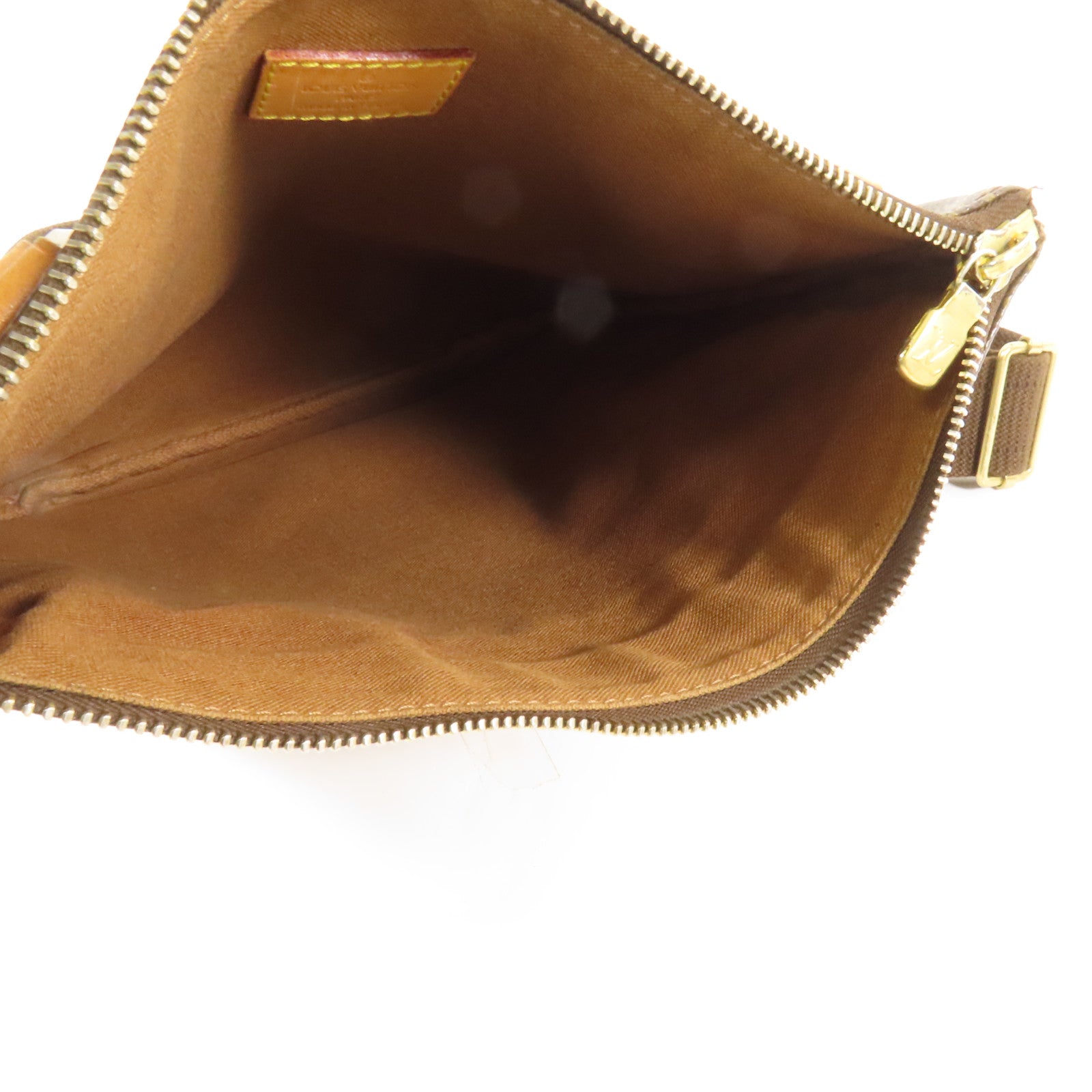 LOUIS VUITTON Monogram Pochette Bosphore金扣肩背袋棕色