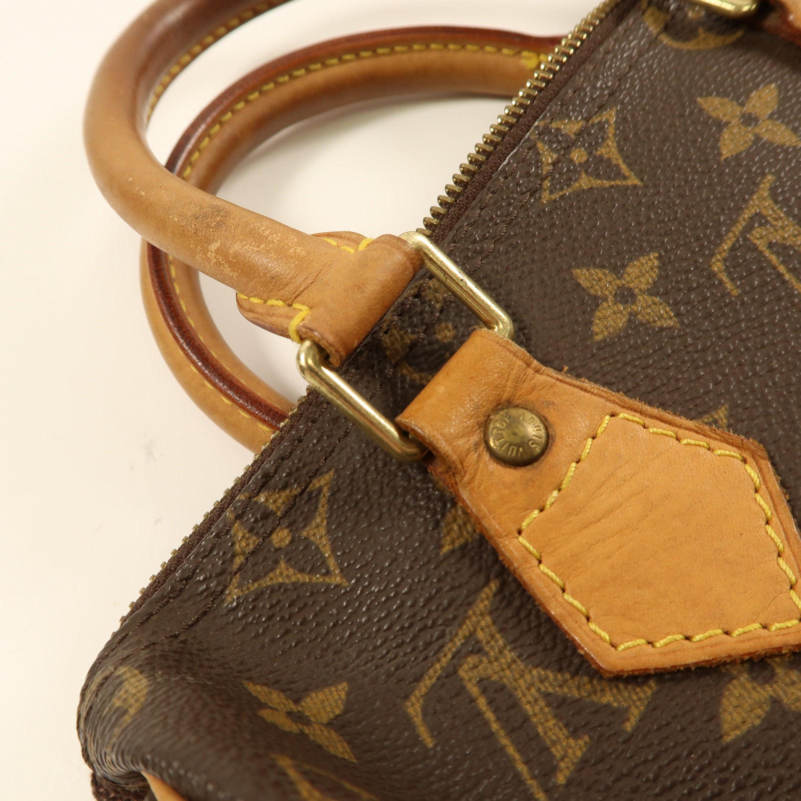 LOUIS VUITTON Monogram Speedy 25金扣手挽袋啡色
