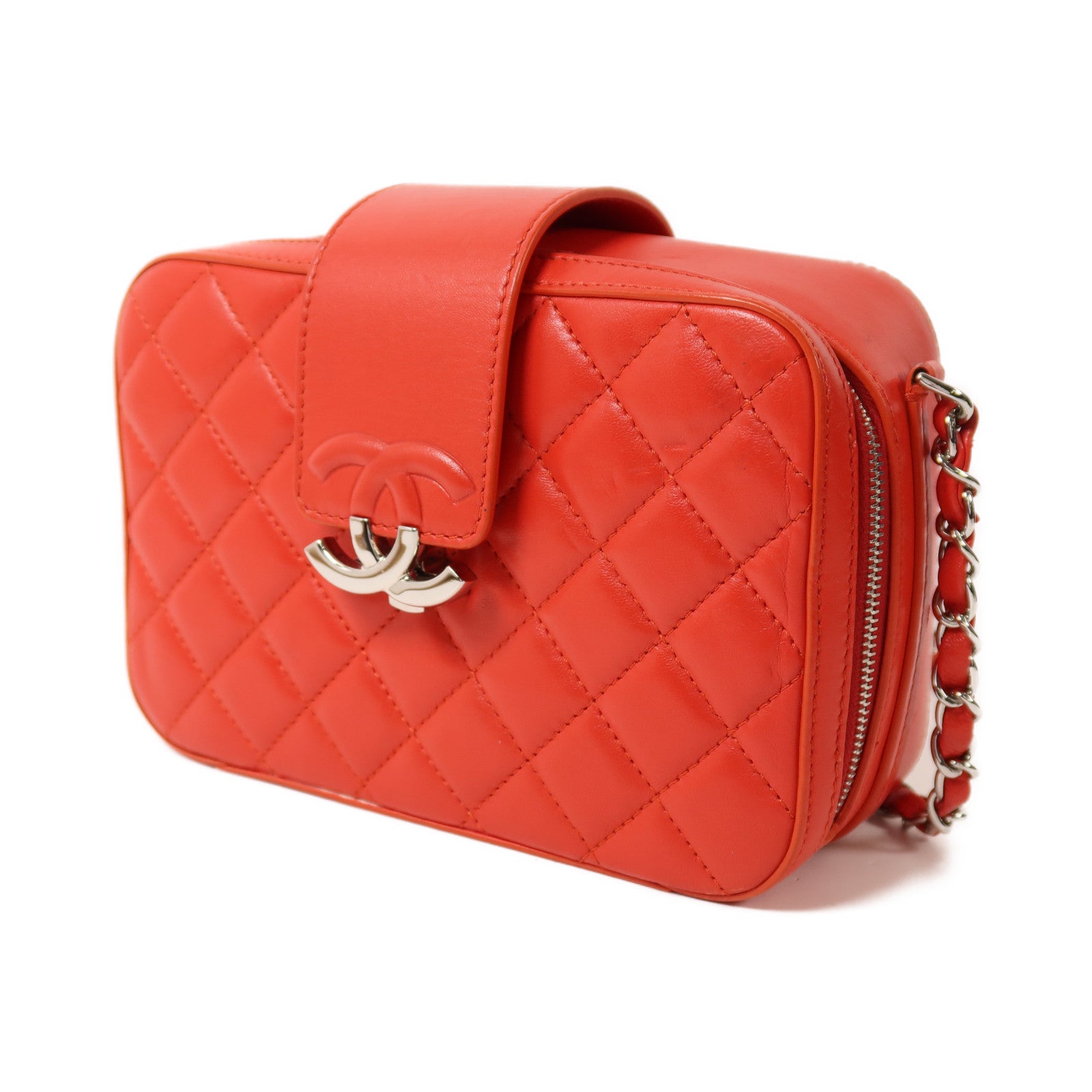 CHANEL 【激減優惠】羊皮皮革Chain Shoulder銀扣鏈帶肩背袋