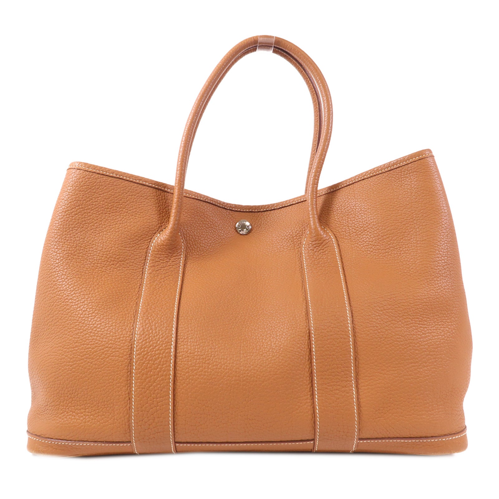HERMES Negonda皮革Garden Party PM銀扣手挽袋Gold