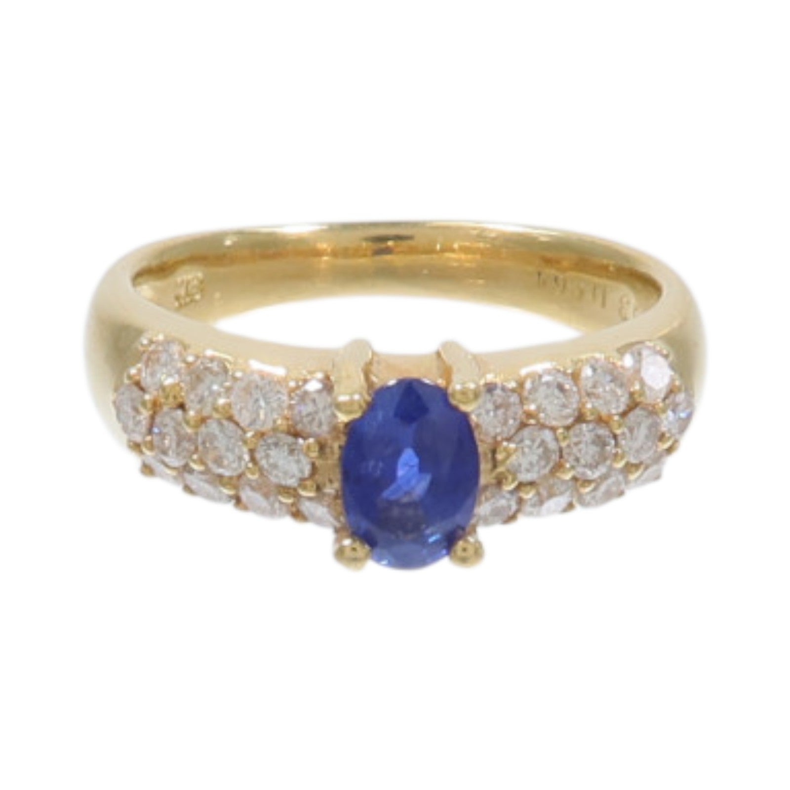 JEWELRY 18K黃金Sapphire Diamond Ring藍寶石/鑽石戒指