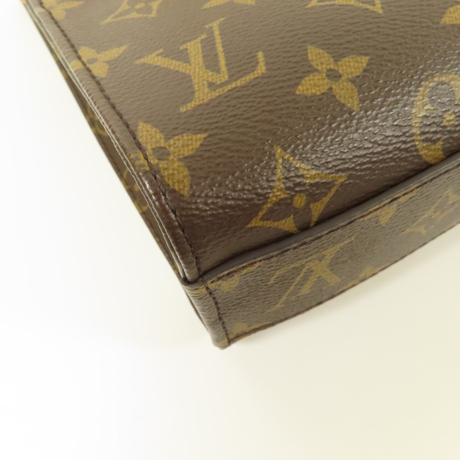 LOUIS VUITTON Monogram Sac Plat BB金扣手挽肩背兩用袋棕色