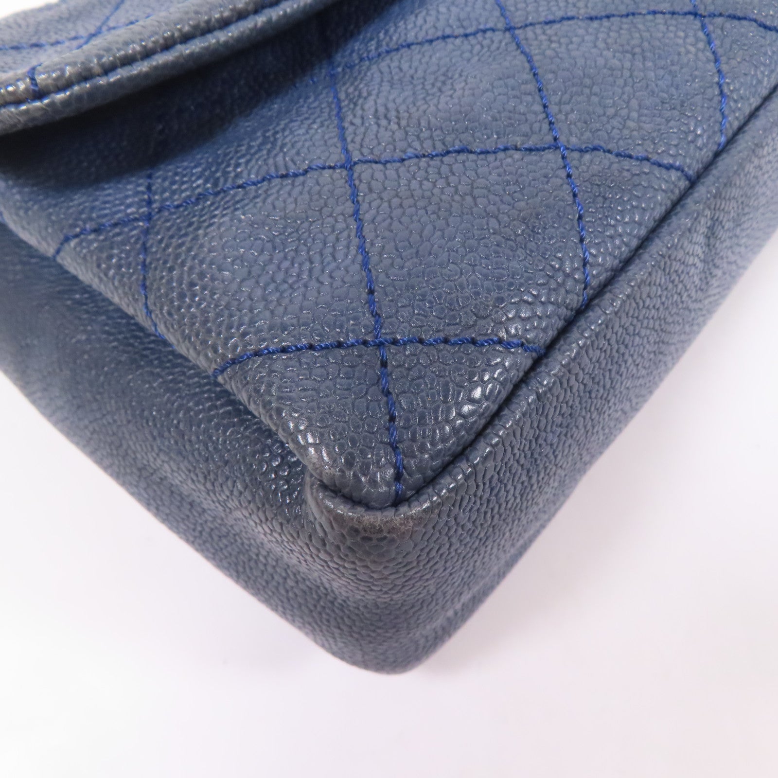 CHANEL 牛皮皮革Shoulder Bag銀扣鏈帶肩背袋