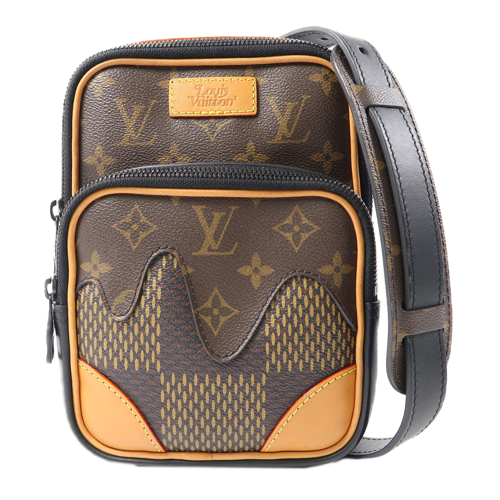 LOUIS VUITTON Giant Damier Ebene/Monogram Amazone Nigo肩背袋啡色