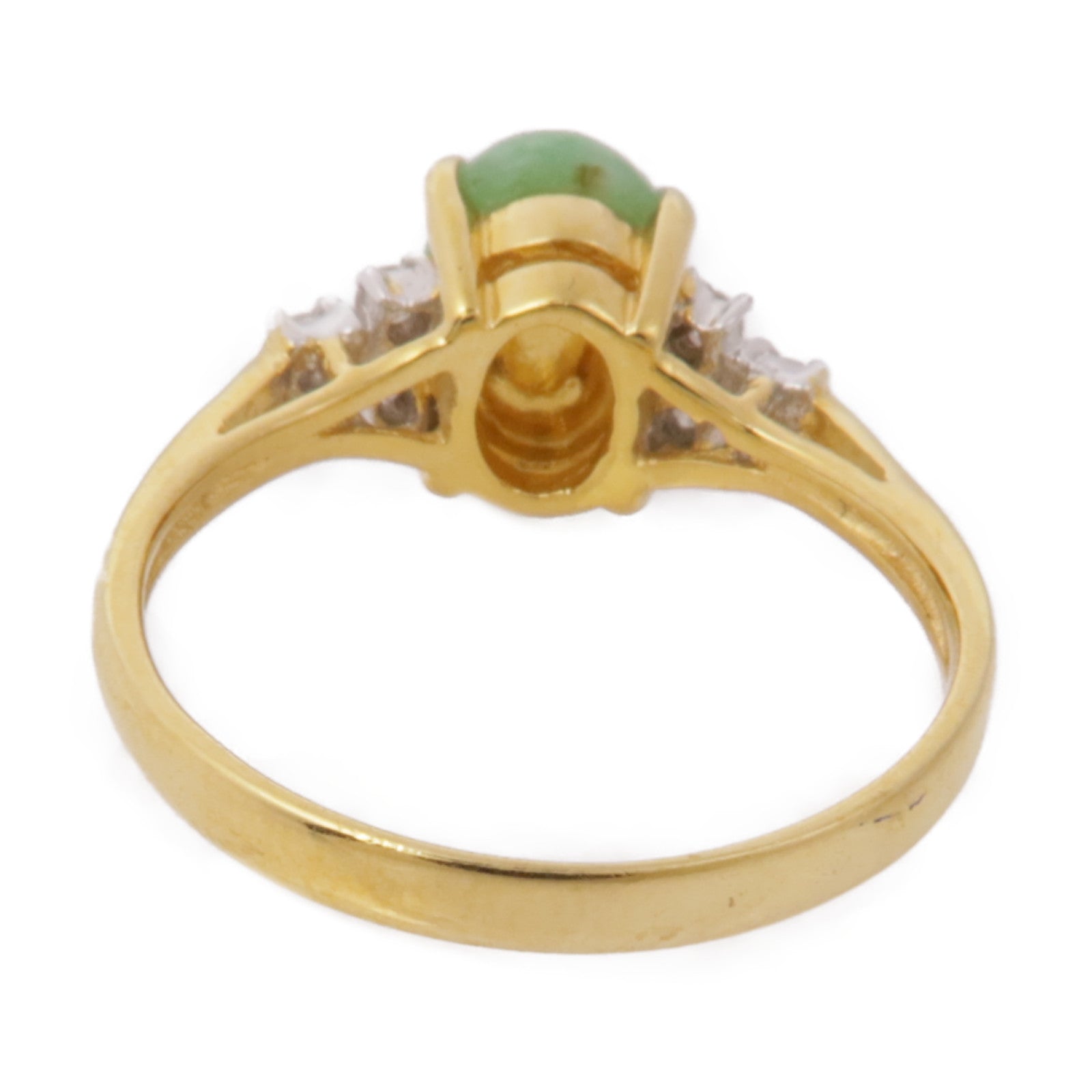 JEWELRY 18K黃金Jade/Diamond Ring翡翠/鑽石戒指US#5.75